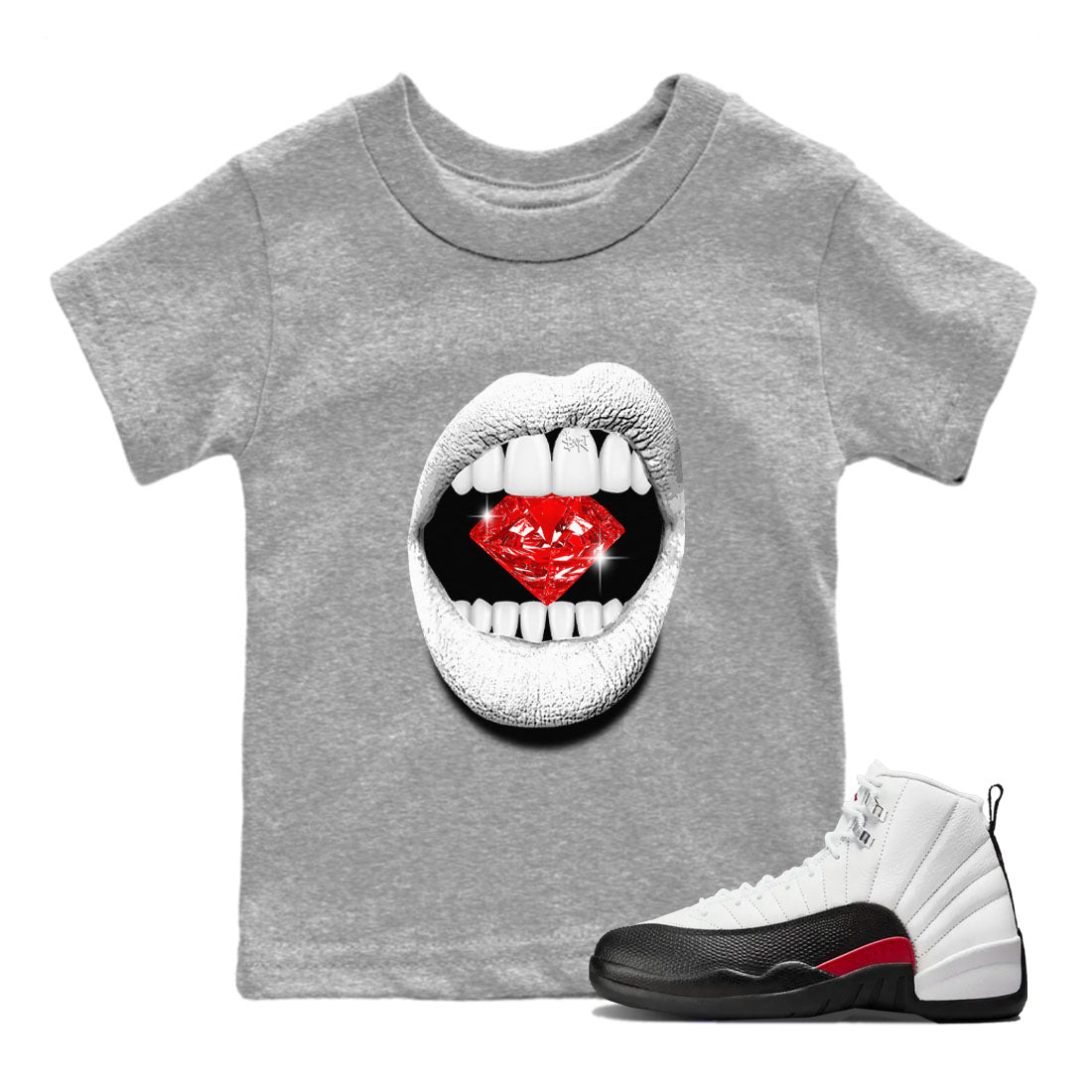 Lips Diamond snkmatch Tees Kids - Air Jordan 12 Taxi Flip