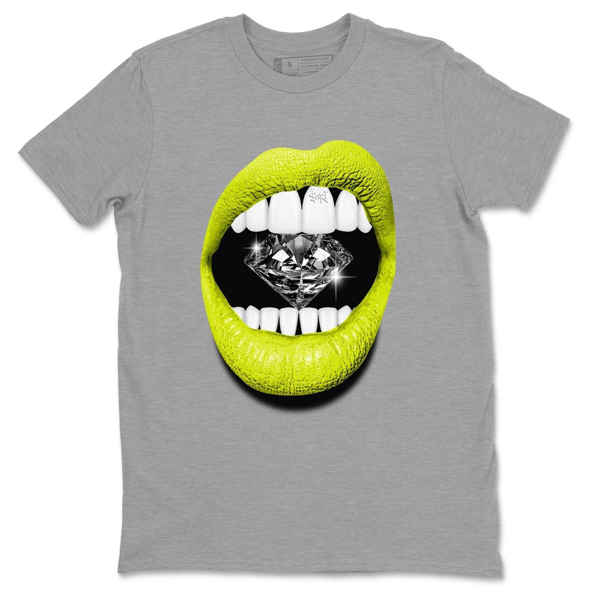 Lips Diamond snkmatch Tees - Air Jordan 13 Bright Cactus