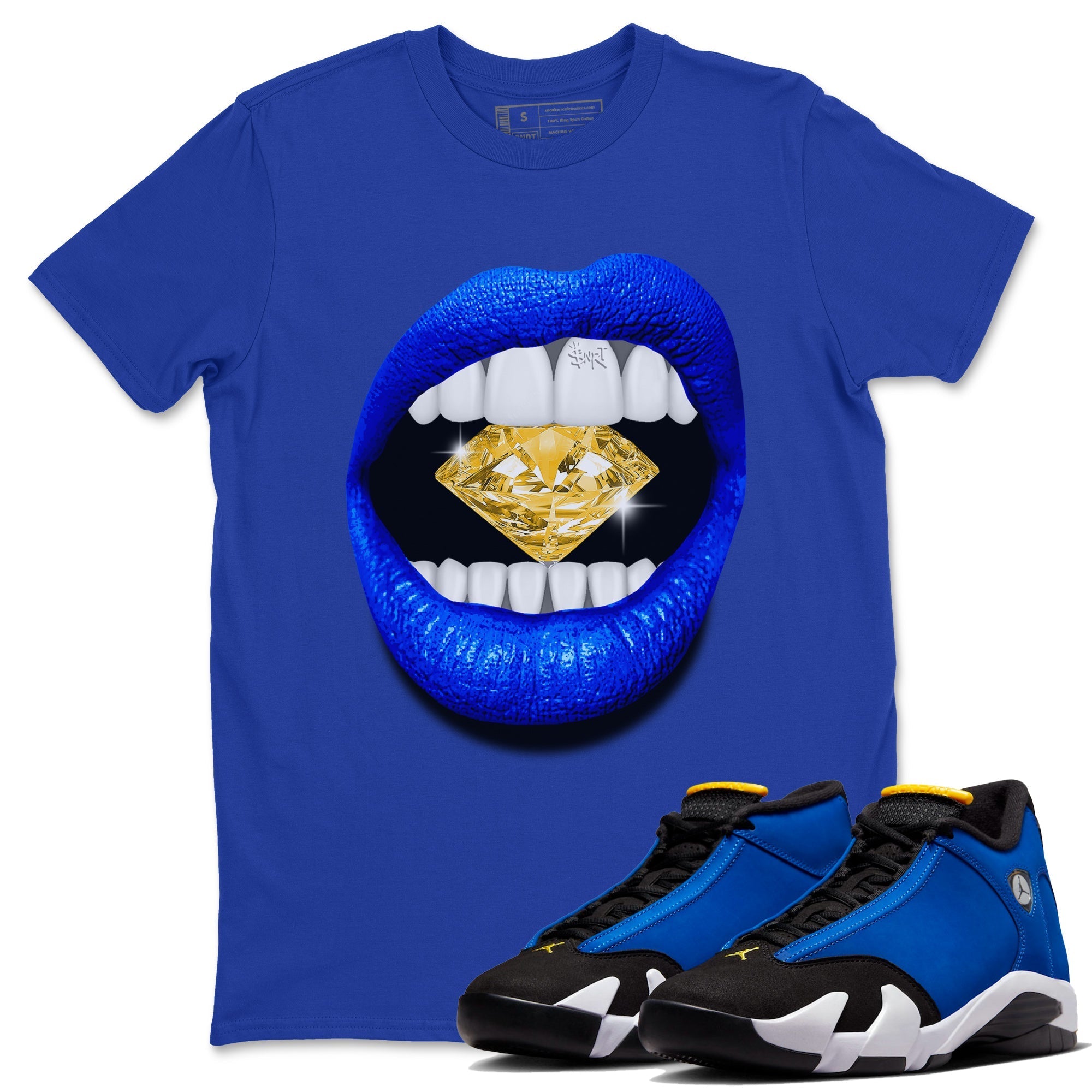 Lips Diamond Unisex Tops - Air Jordan 14 Laney
