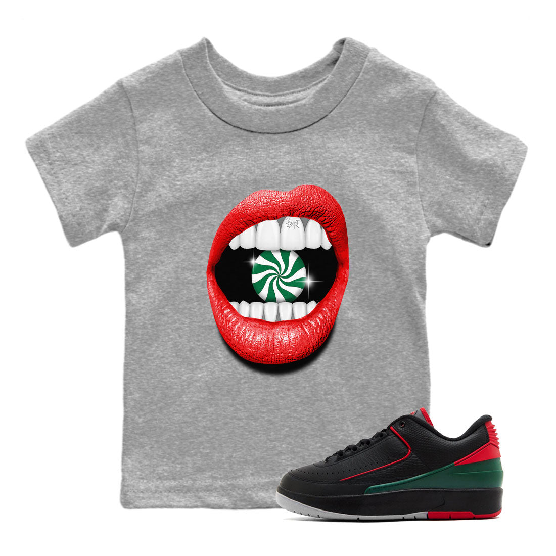 Lips Diamond snkmatch Tee Kids - Air Jordan 2 Christmas