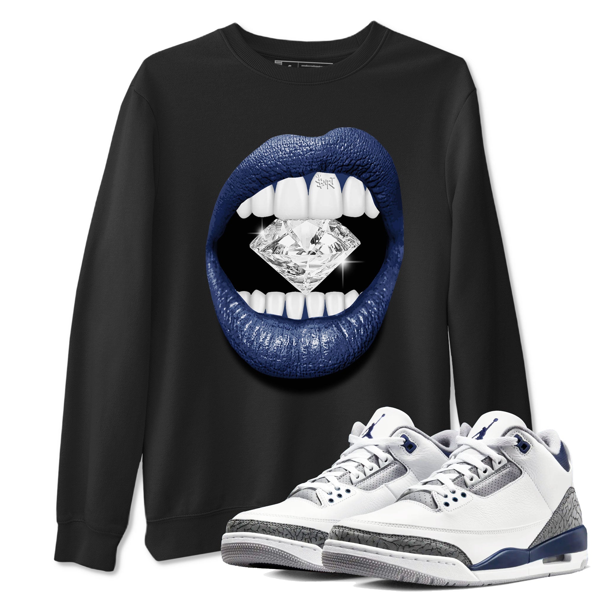 Lips Diamond snkmatch Tees - Air Jordan 3 Midnight Navy 2023
