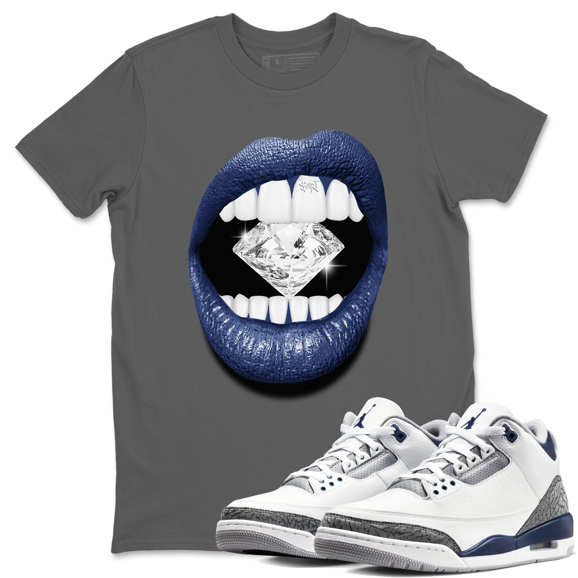 Lips Diamond snkmatch Tees - Air Jordan 3 Midnight Navy 2023