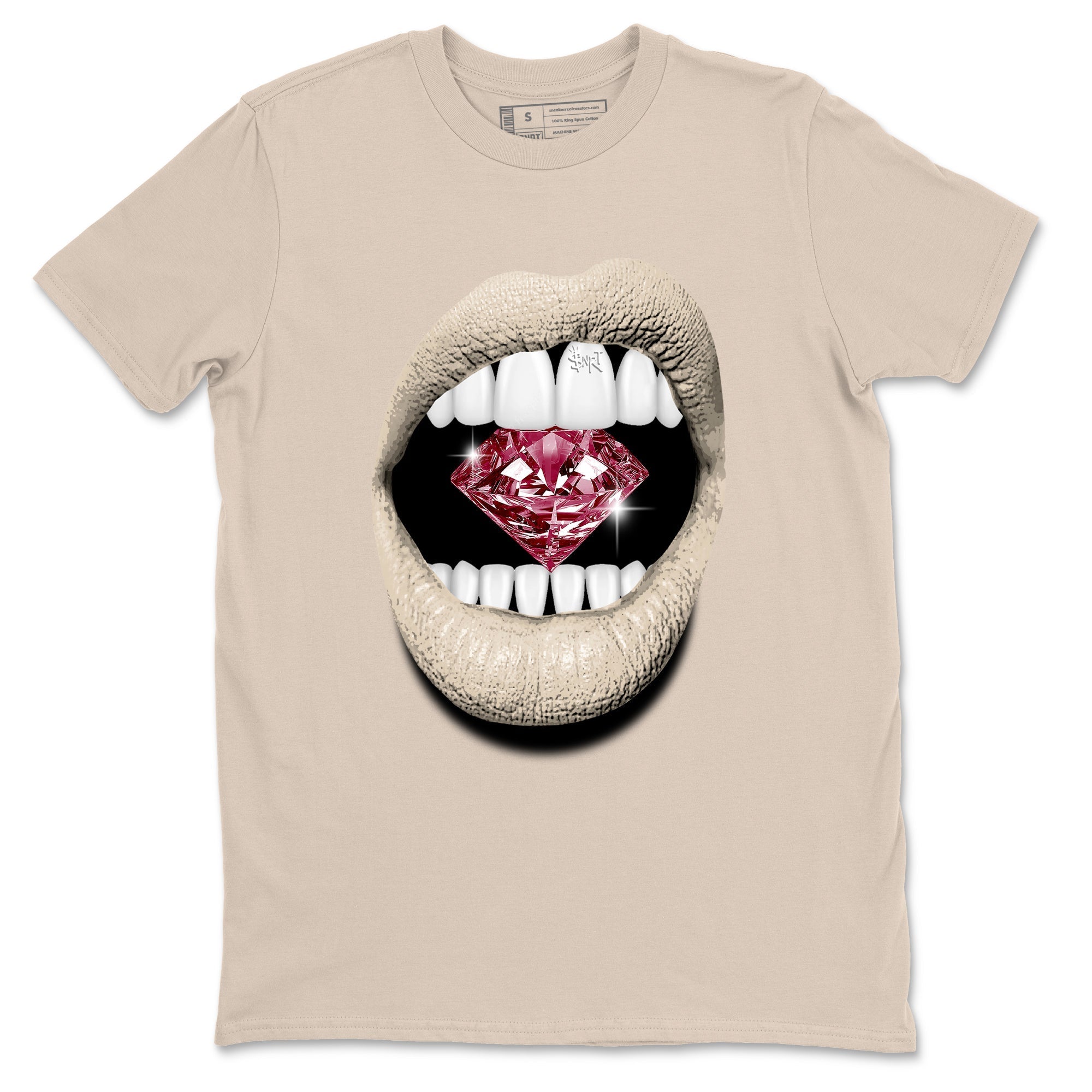 Lips Diamond snkmatch Tees - Air Jordan 4 A Ma Maniere x Fossil Stone