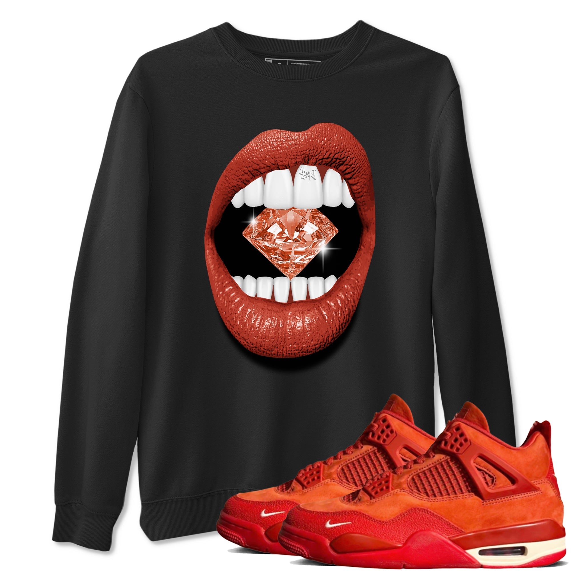 Lips Diamond snkmatch Tees - Air Jordan 4 Brick By Brick