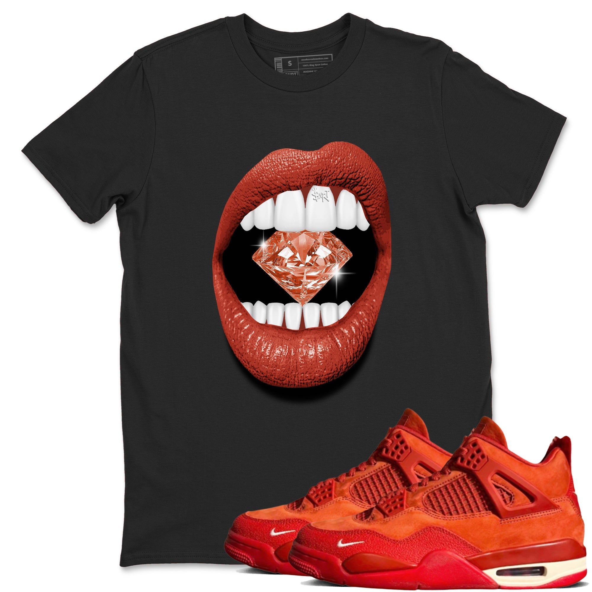 Lips Diamond snkmatch Tees - Air Jordan 4 Brick By Brick