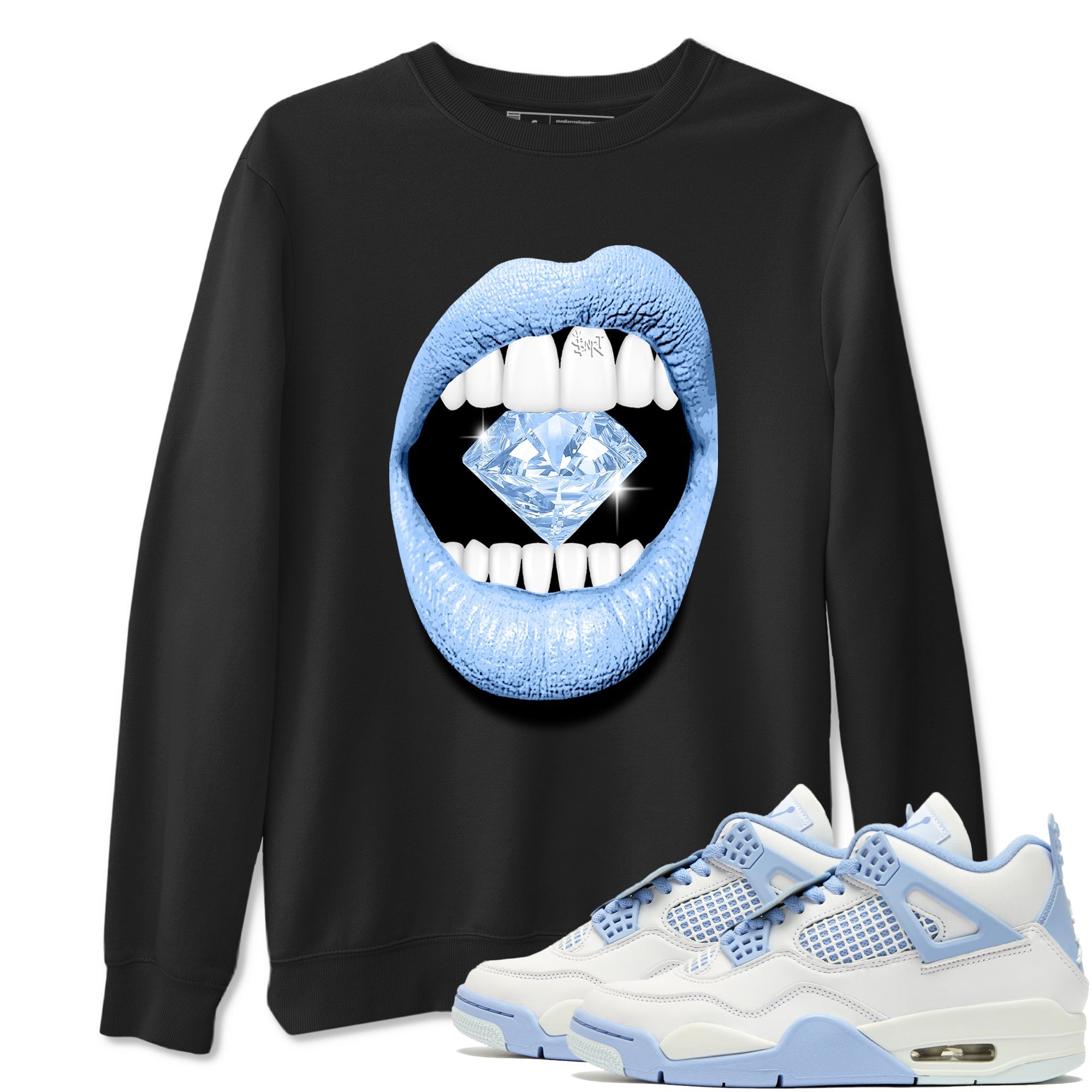Lips Diamond snkmatch Tees - Air Jordan 4 Forget Me Not