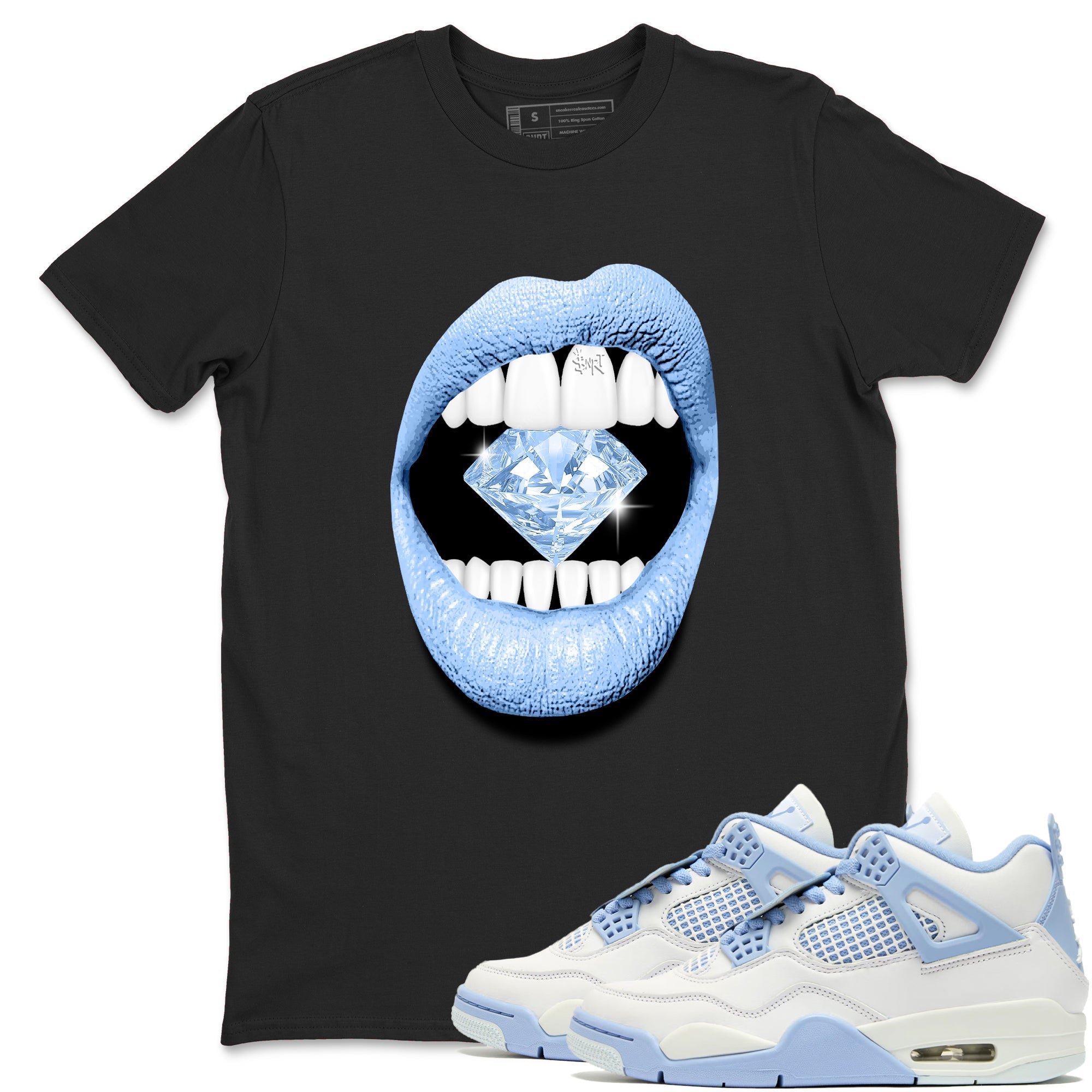 Lips Diamond snkmatch Tees - Air Jordan 4 Forget Me Not