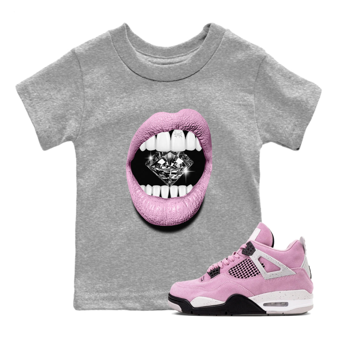 Lips Diamond snkmatch Tees Kids - Air Jordan 4 Orchid