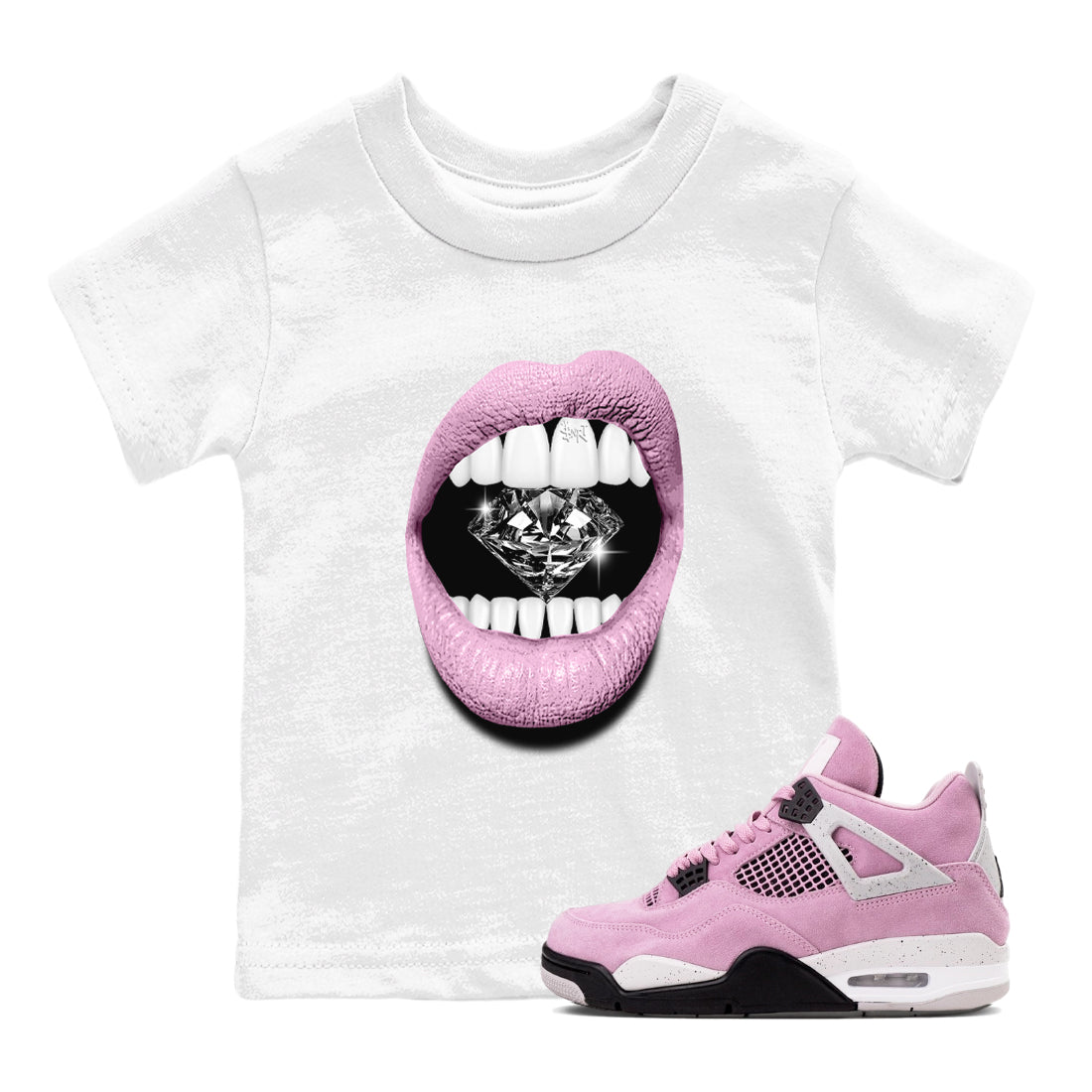 Lips Diamond snkmatch Tees Kids - Air Jordan 4 Orchid