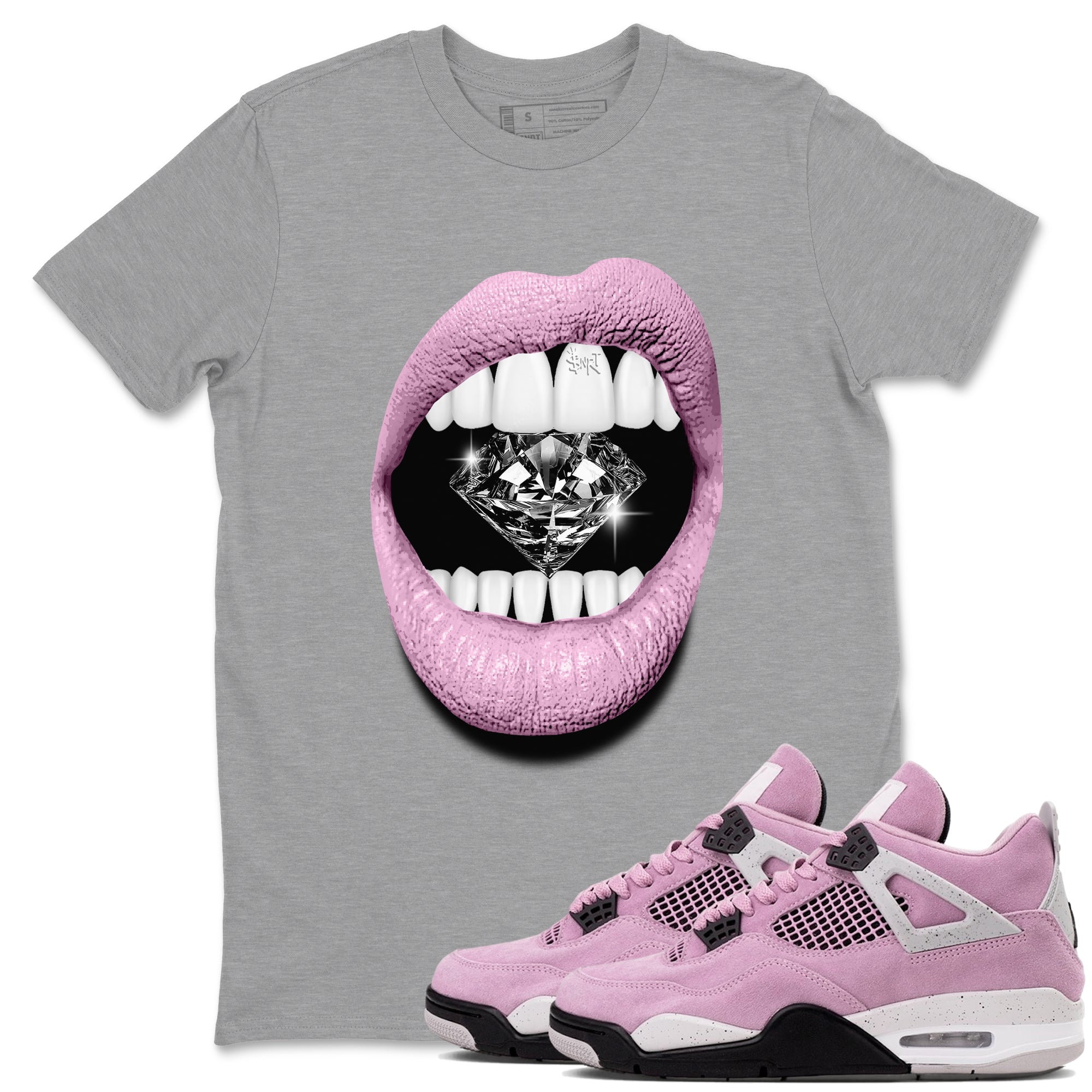 Lips Diamond snkmatch Tees - Air Jordan 4 Orchid