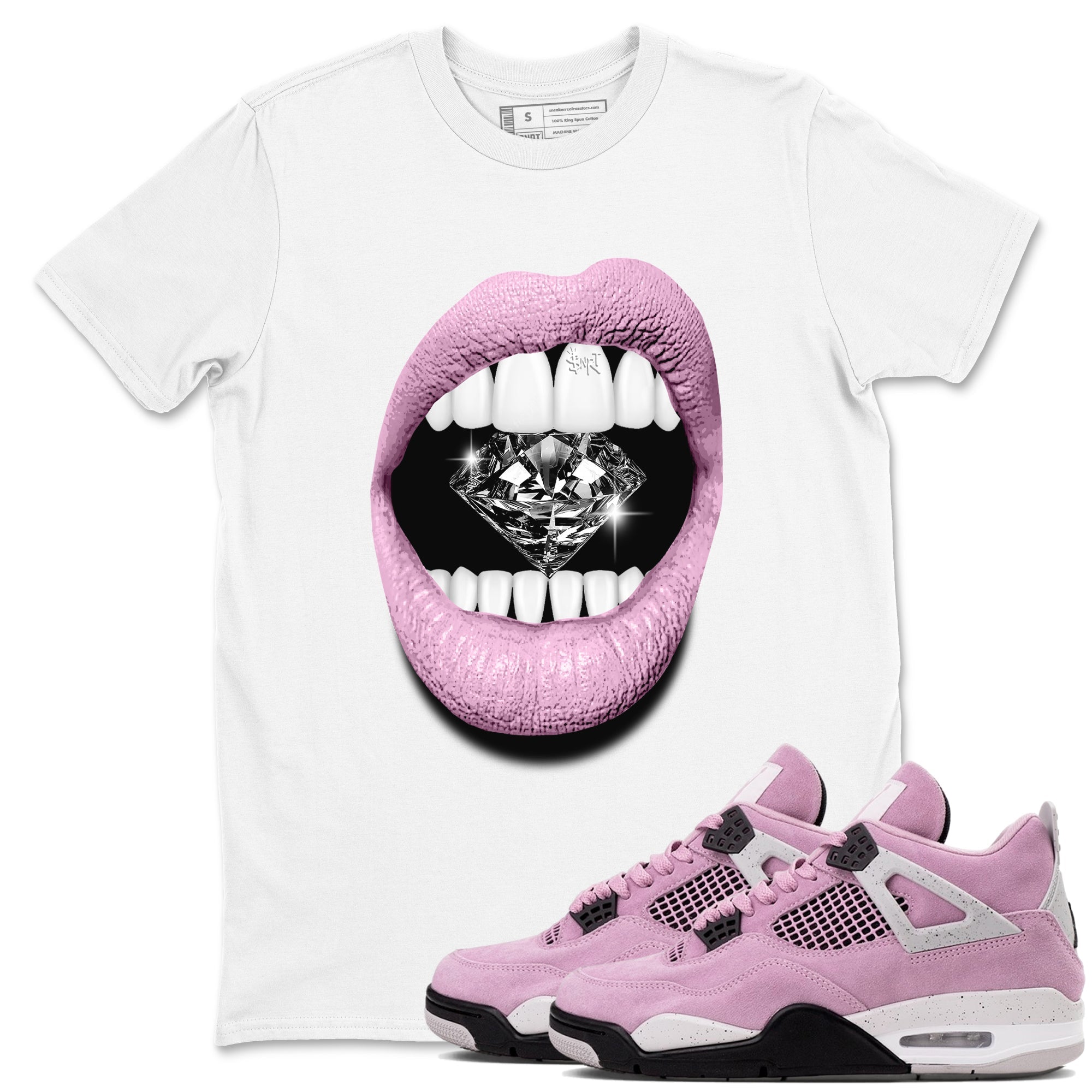 Lips Diamond snkmatch Tees - Air Jordan 4 Orchid