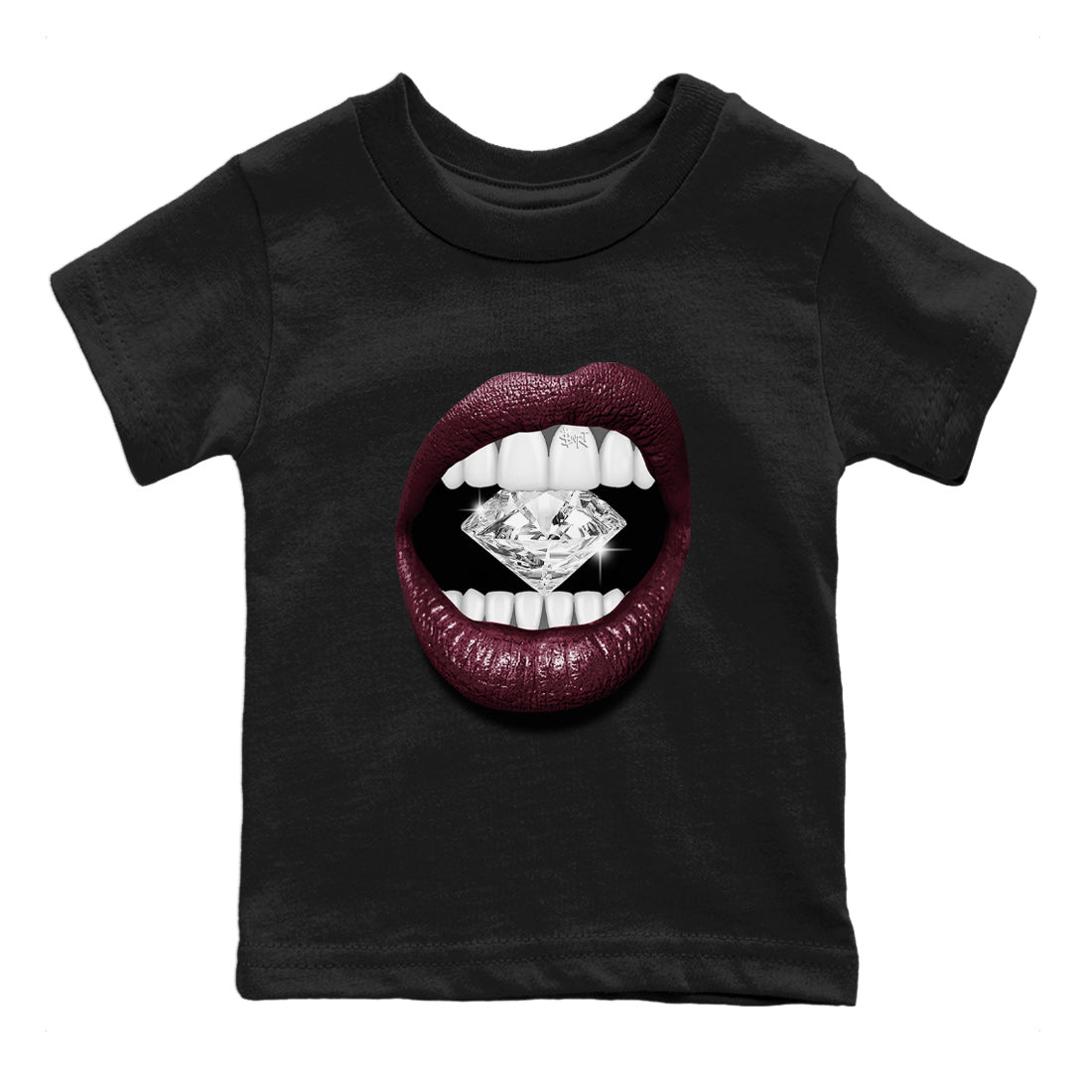 Lips Diamond Kids Tops - Air Jordan 5 Burgundy