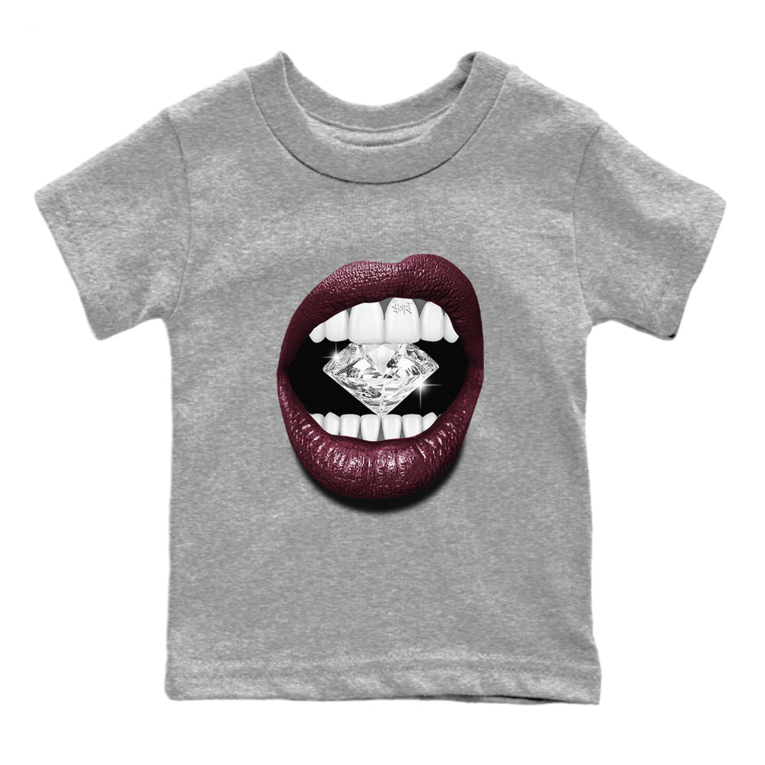 Lips Diamond Kids Tops - Air Jordan 5 Burgundy