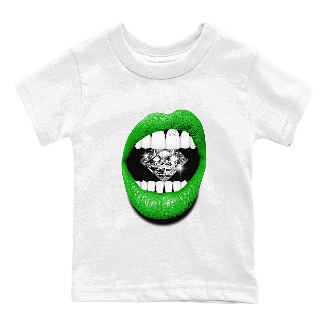 Lips Diamond snkmatch Tees Kids - Air Jordan 5 Lucky Green