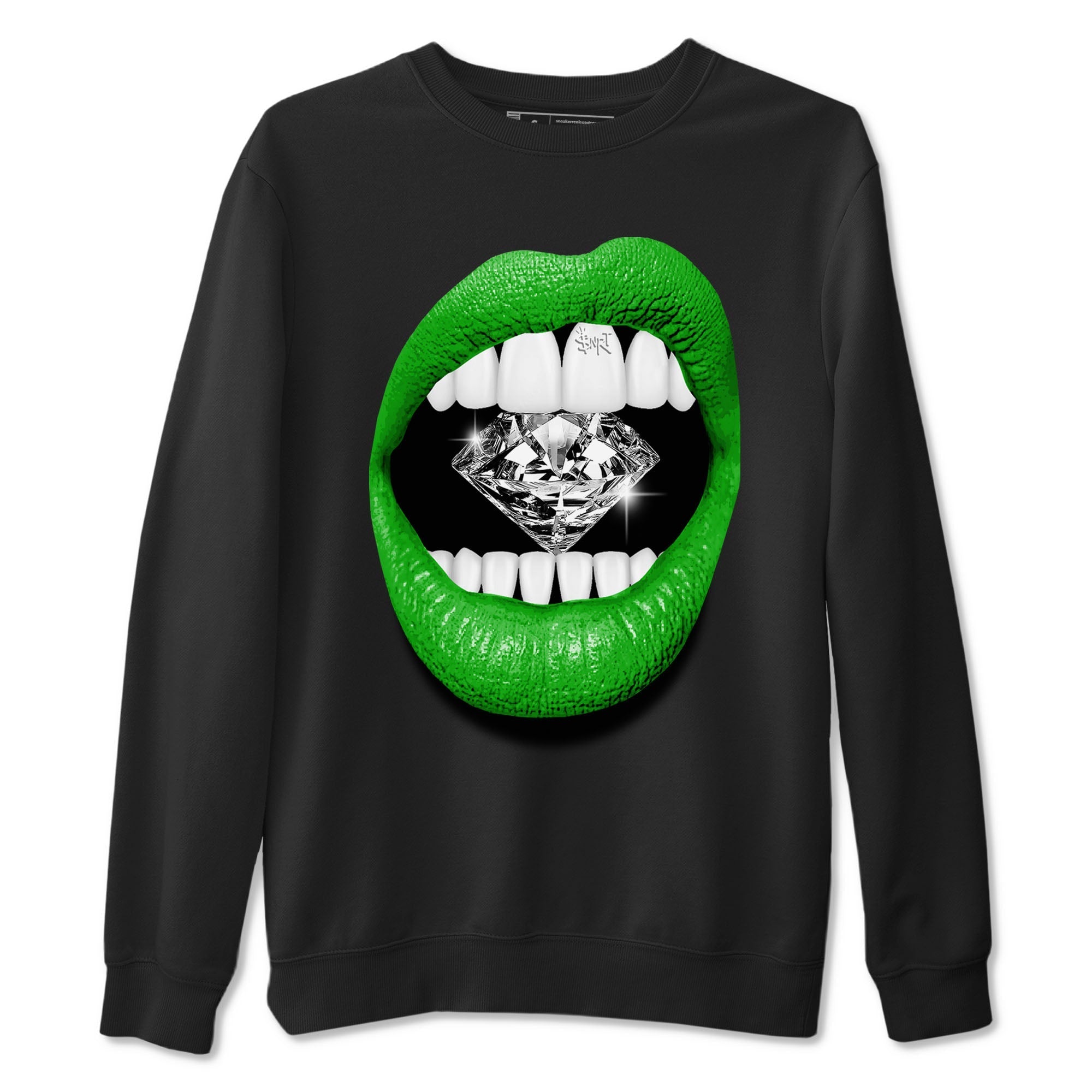 Lips Diamond snkmatch Tees - Air Jordan 5 Lucky Green