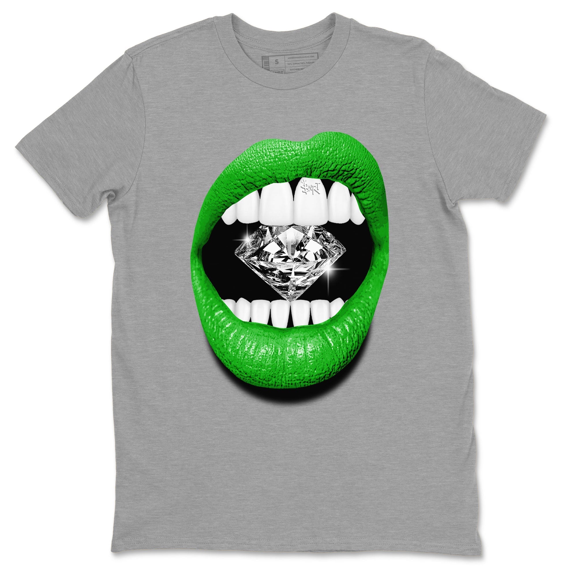 Lips Diamond snkmatch Tees - Air Jordan 5 Lucky Green