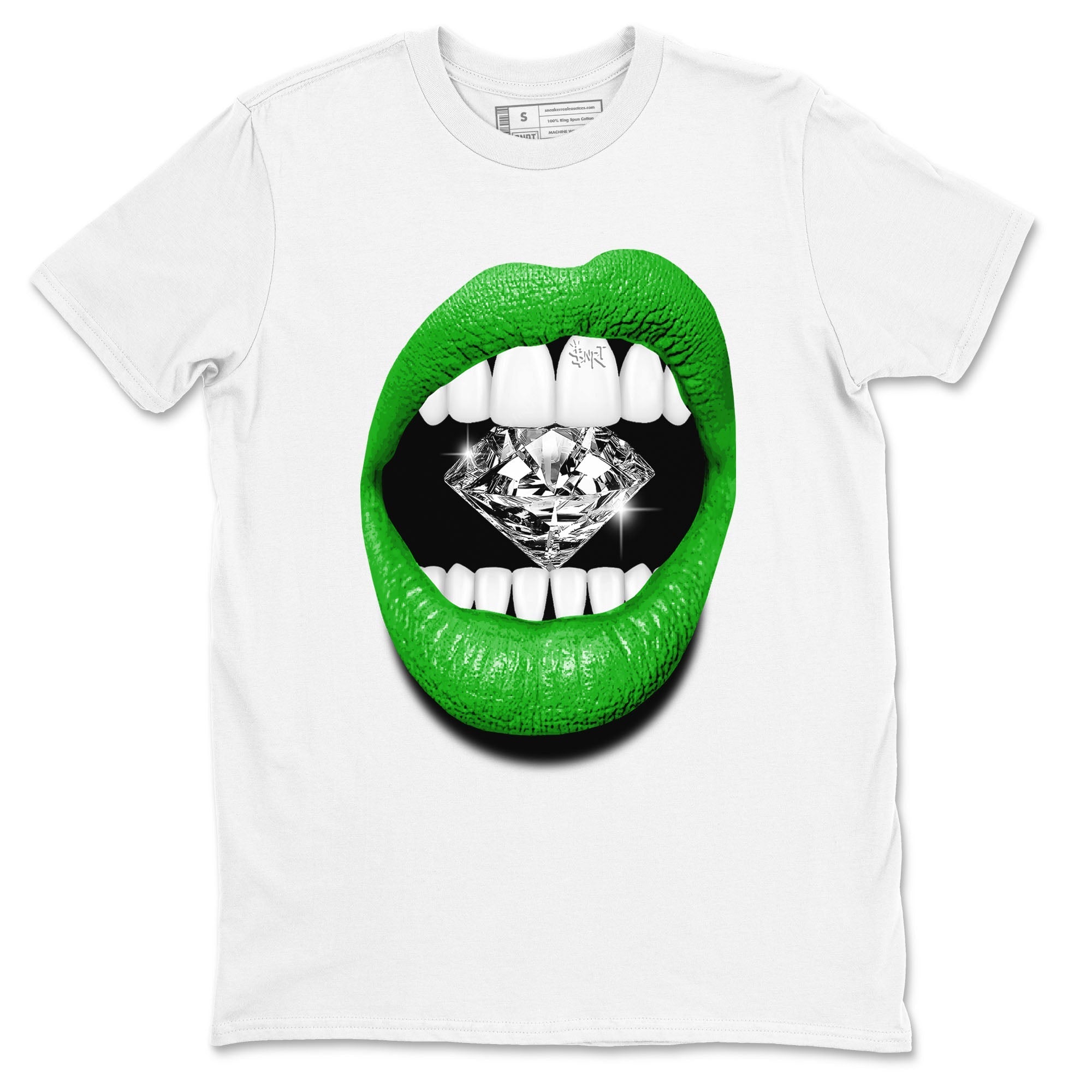 Lips Diamond snkmatch Tees - Air Jordan 5 Lucky Green