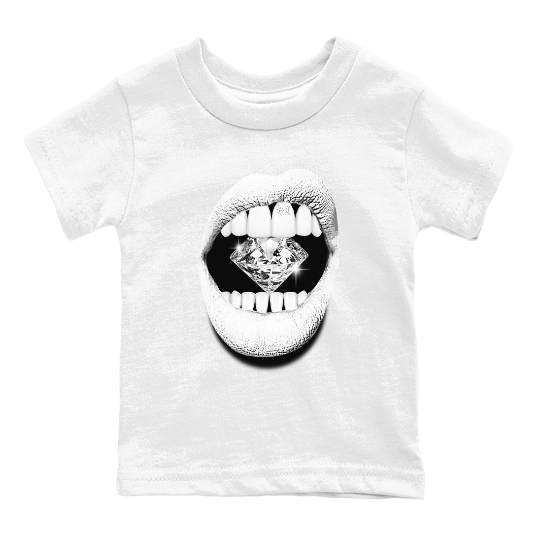 Lips Diamond snkmatch Tees Kids - Air Jordan 5 White Black