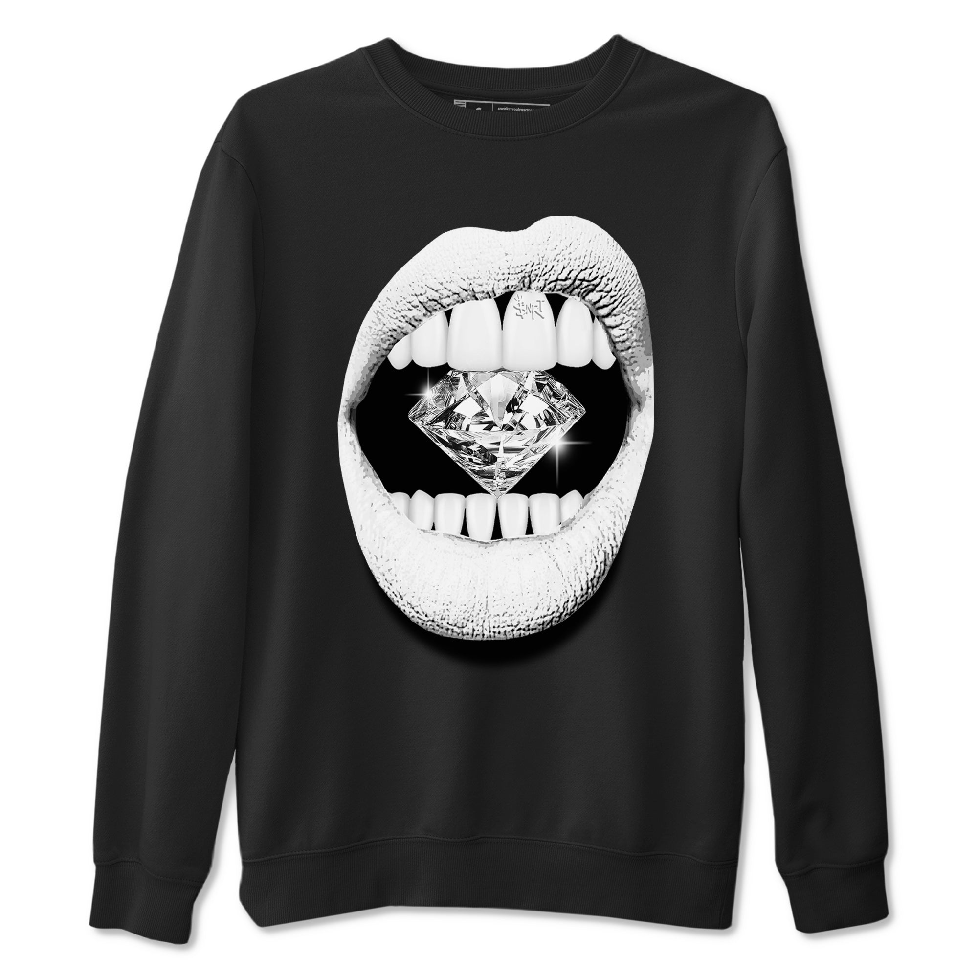 Lips Diamond snkmatch Tees - Air Jordan 5 White Black