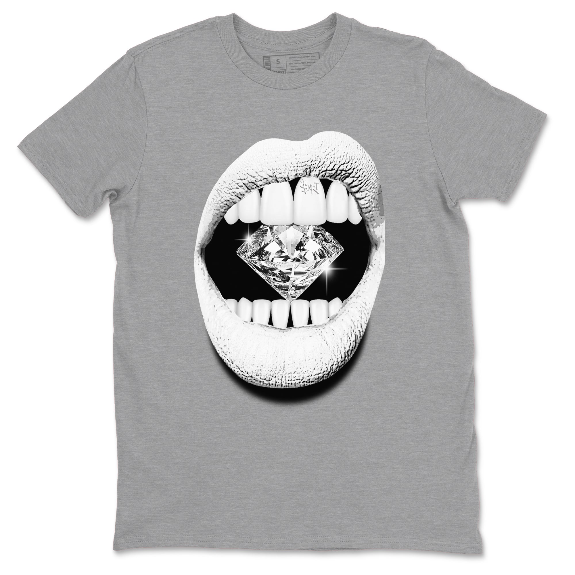Lips Diamond snkmatch Tees - Air Jordan 5 White Black