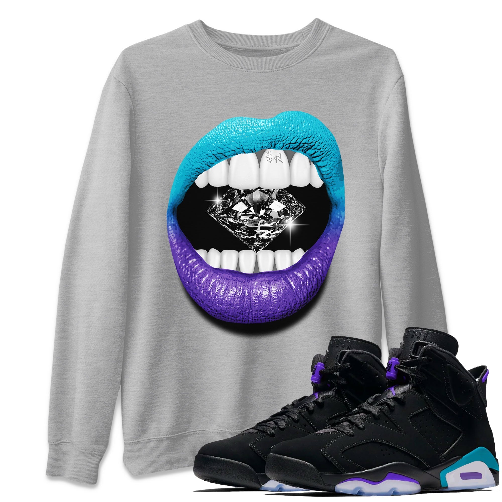 Lips Diamond Unisex Tops - Air Jordan 6 Aqua