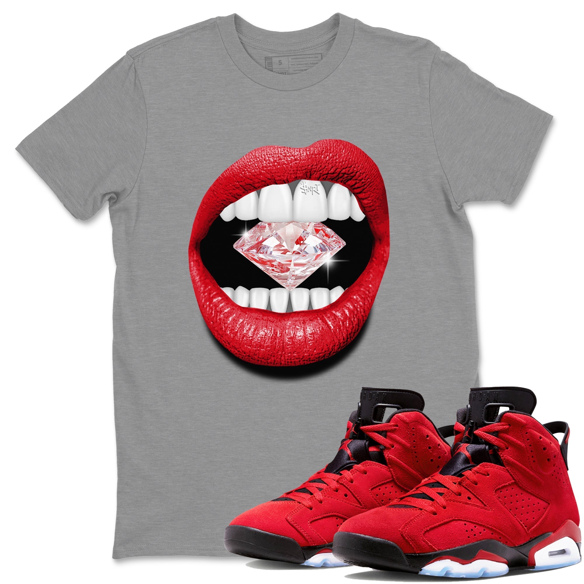 Lips Diamond Unisex Tops - Air Jordan 6 Toro Bravo