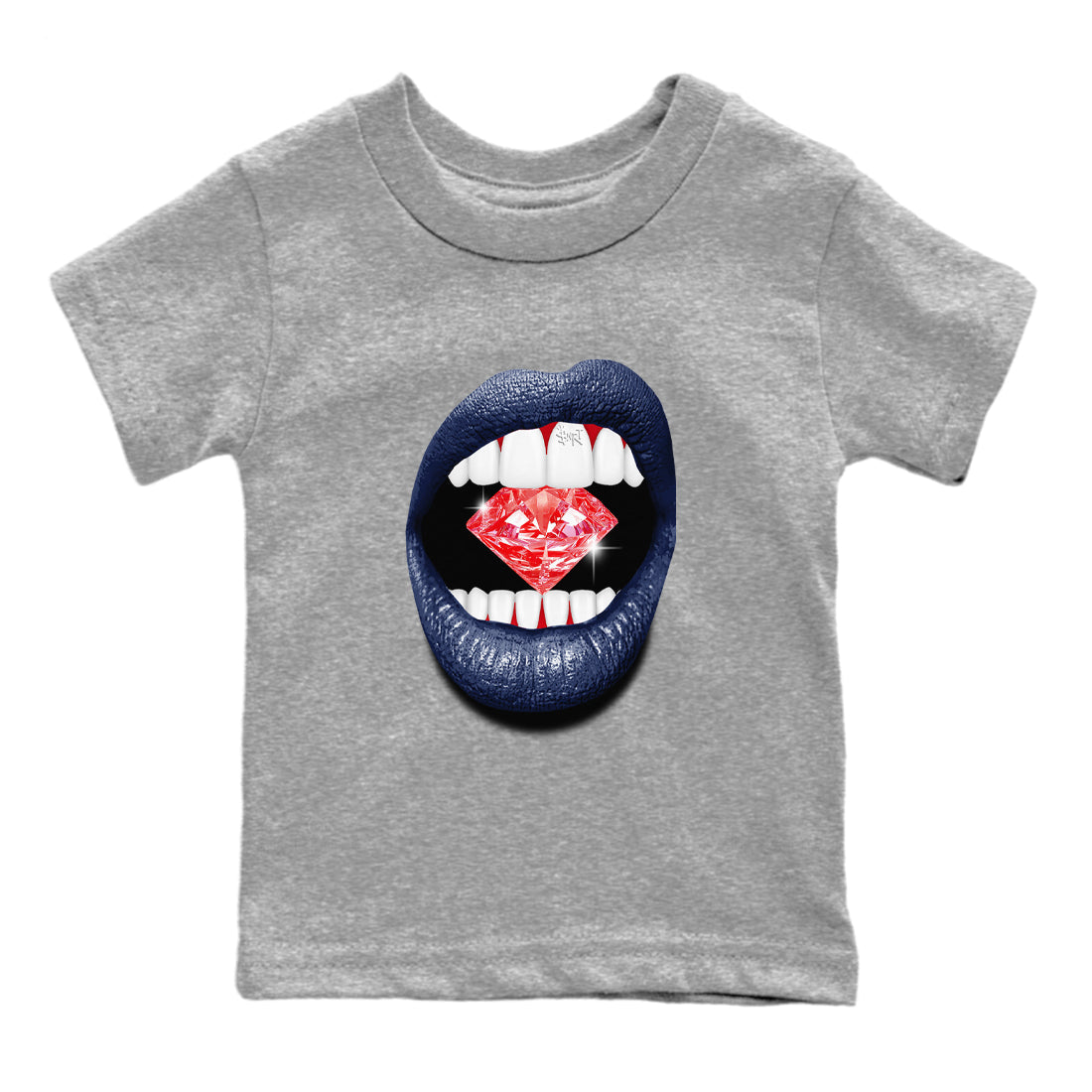 Lips Diamond snkmatch Tees Kids - Air Jordan 6 White And Midnight Navy
