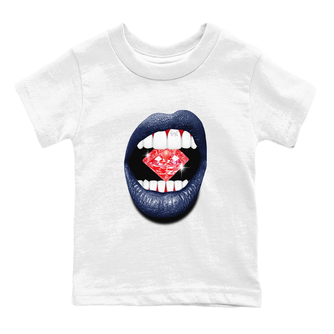 Lips Diamond snkmatch Tees Kids - Air Jordan 6 White And Midnight Navy