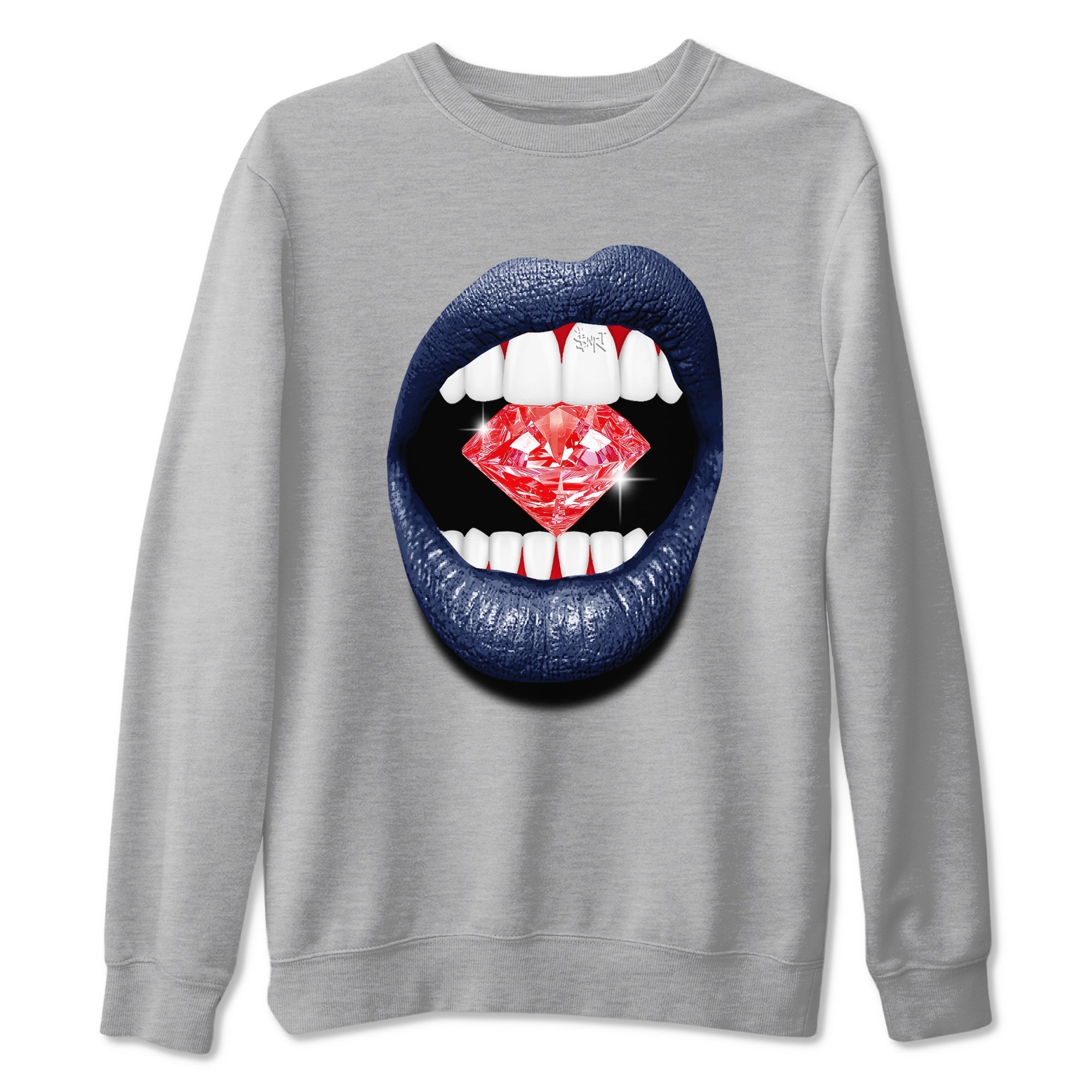 Lips Diamond snkmatch Tees - Air Jordan 6 White And Midnight Navy