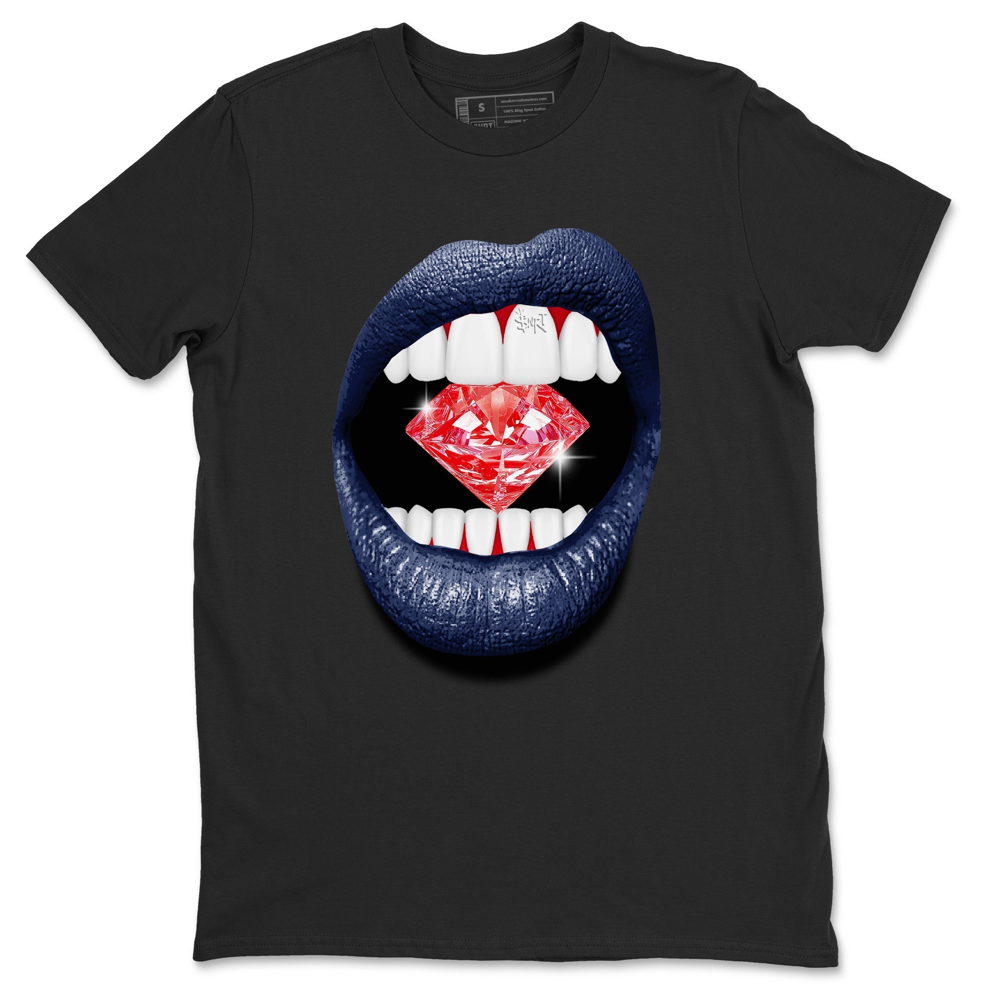 Lips Diamond snkmatch Tees - Air Jordan 6 White And Midnight Navy