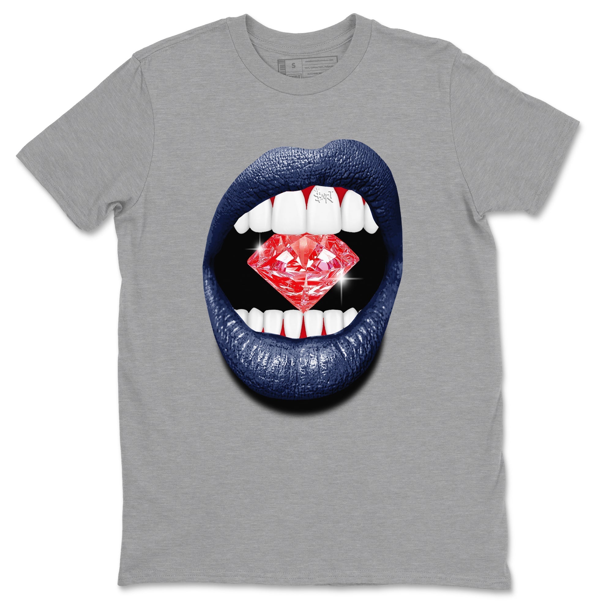 Lips Diamond snkmatch Tees - Air Jordan 6 White And Midnight Navy