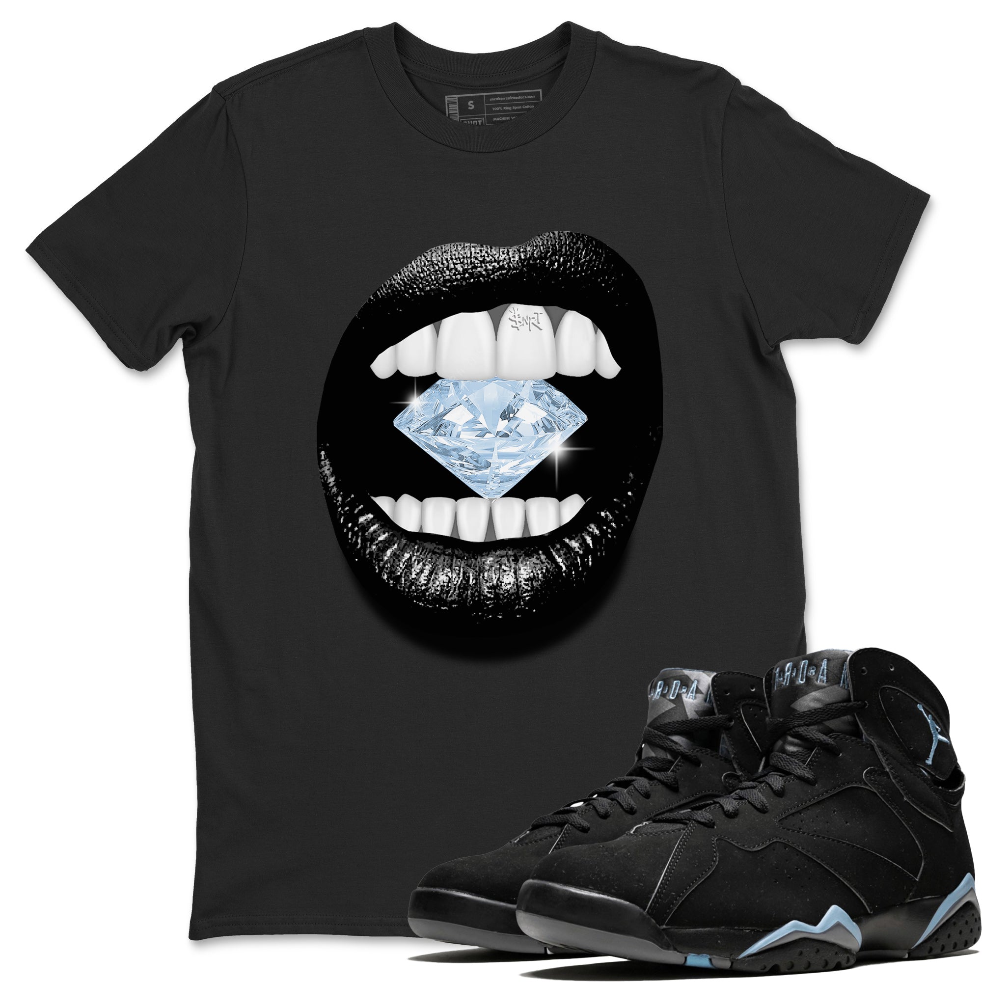 Lips Diamond Unisex Tops - Air Jordan 7 Chambray
