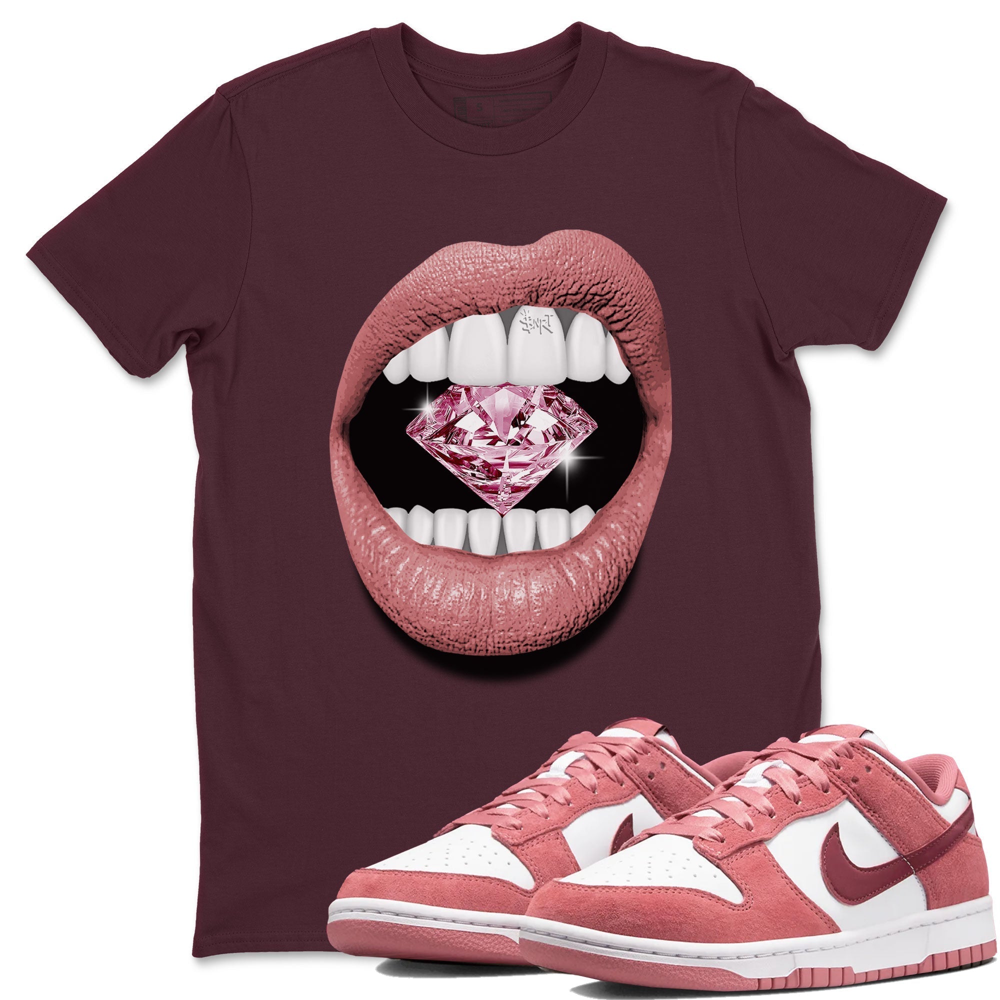 Lips Diamond snkmatch Tee - Dunk Valentines Day 2024