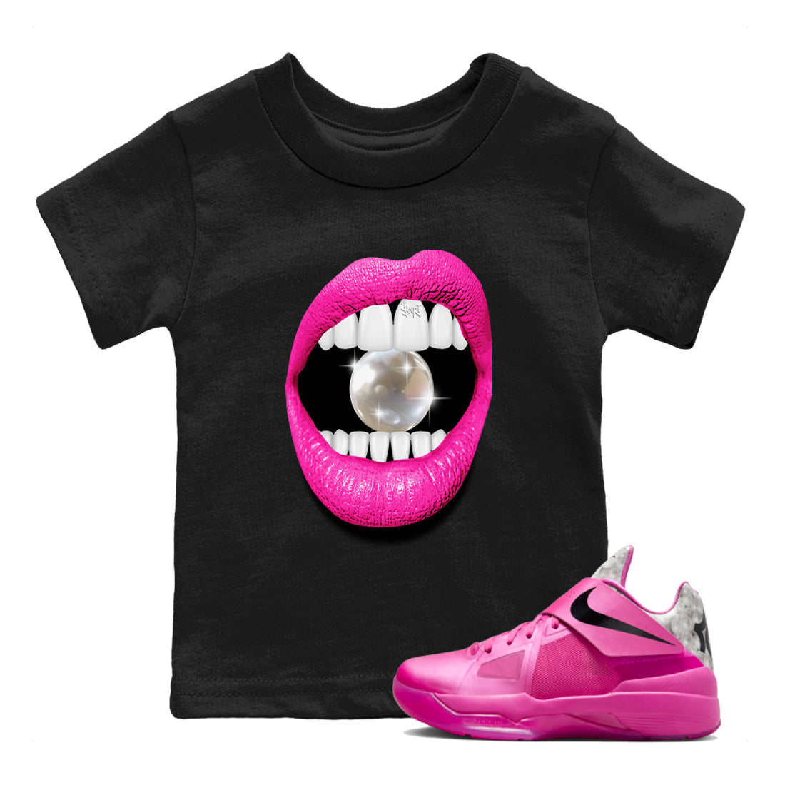 Lips Diamond snkmatch Tees Kids - Nike KD 4 Aunt Pearl