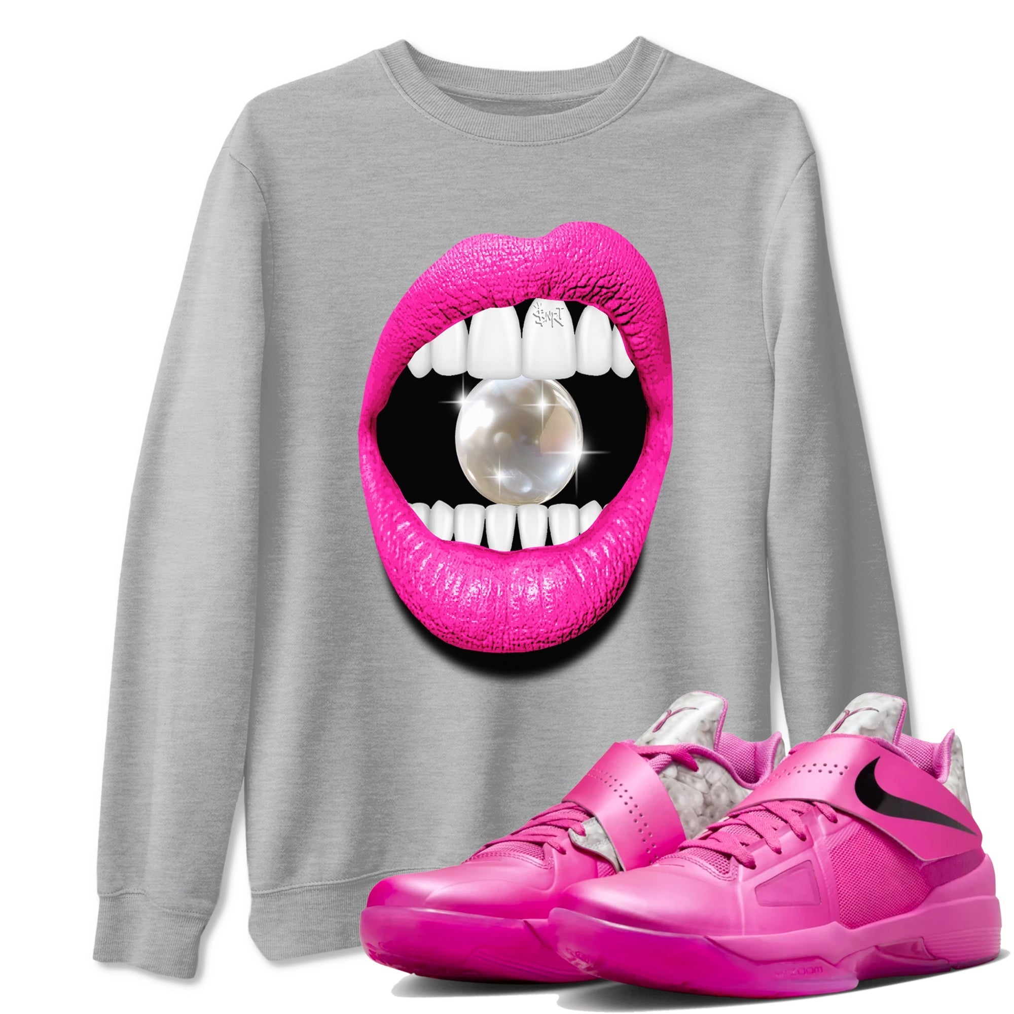 Lips Diamond snkmatch Tees - Nike KD 4 Aunt Pearl
