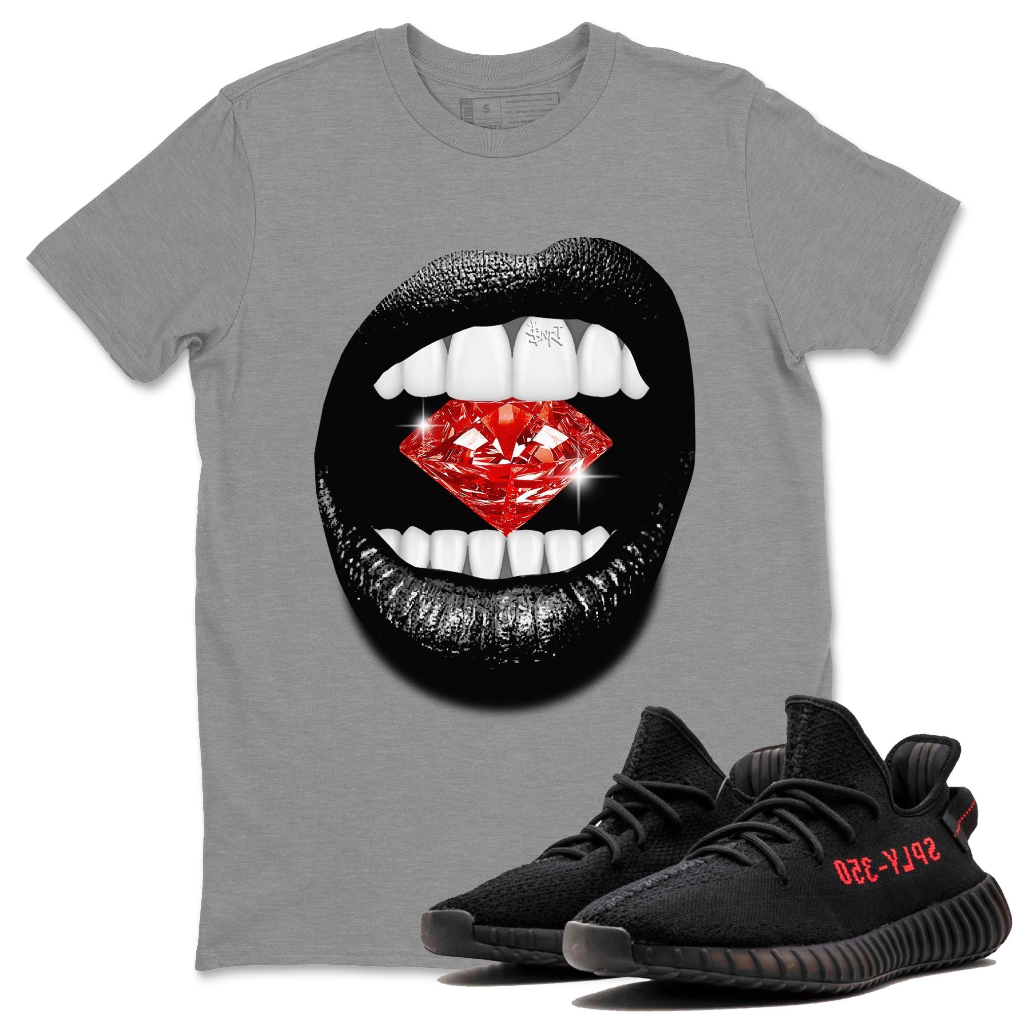 Lips Diamond snkmatch Tee - Yeezy 350 Bred