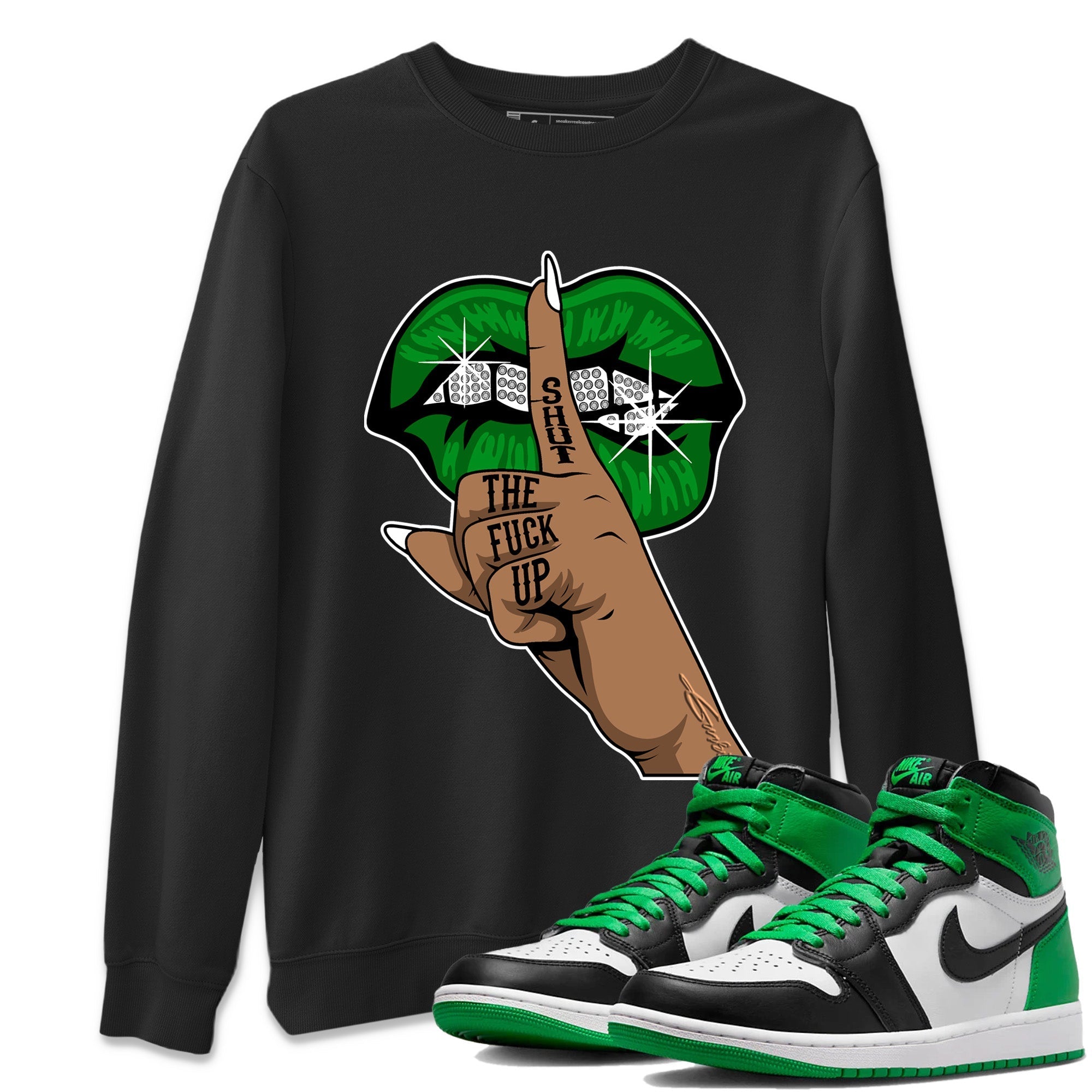 Lips Hand Unisex Tops - Air Jordan 1 Celtics