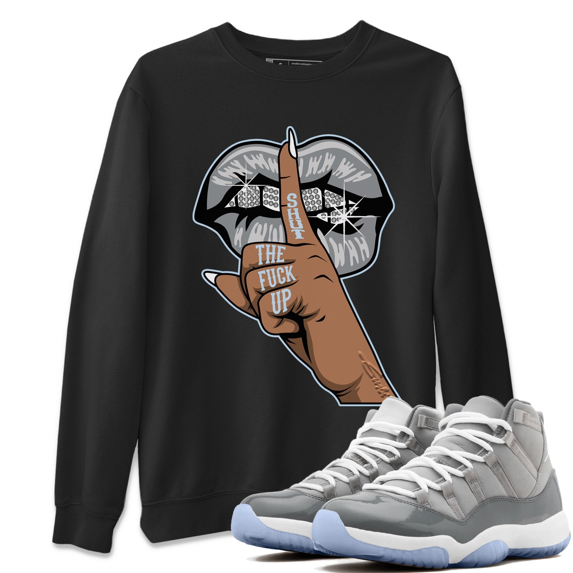 Lips Hand Unisex Tops - Air Jordan 11 Cool Grey