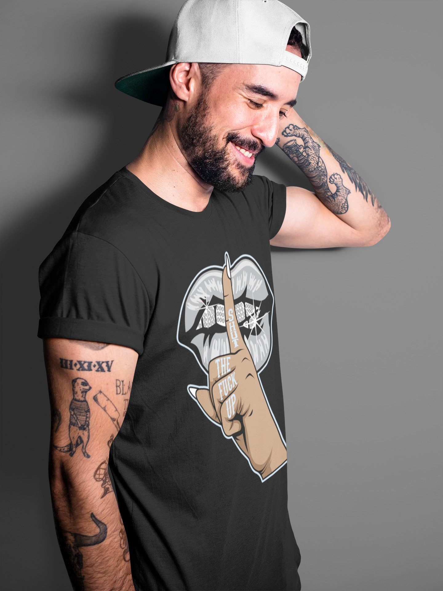 Lips Hand Unisex Tops - Air Jordan 11 Cool Grey