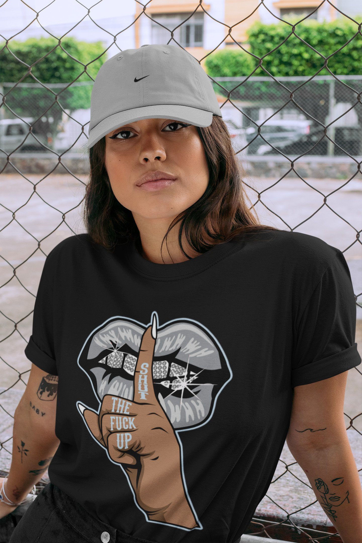 Lips Hand Unisex Tops - Air Jordan 11 Cool Grey