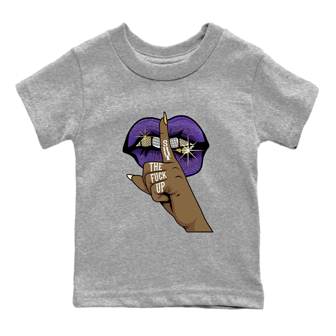 Lips Hand Kids Tops - Air Jordan 12 Field Purple