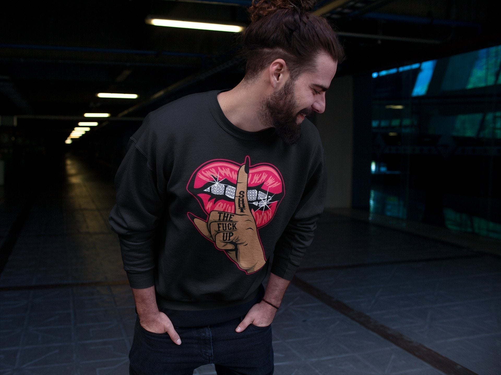 Lips Hand Unisex Tops - Air Jordan 4 Red Thunder