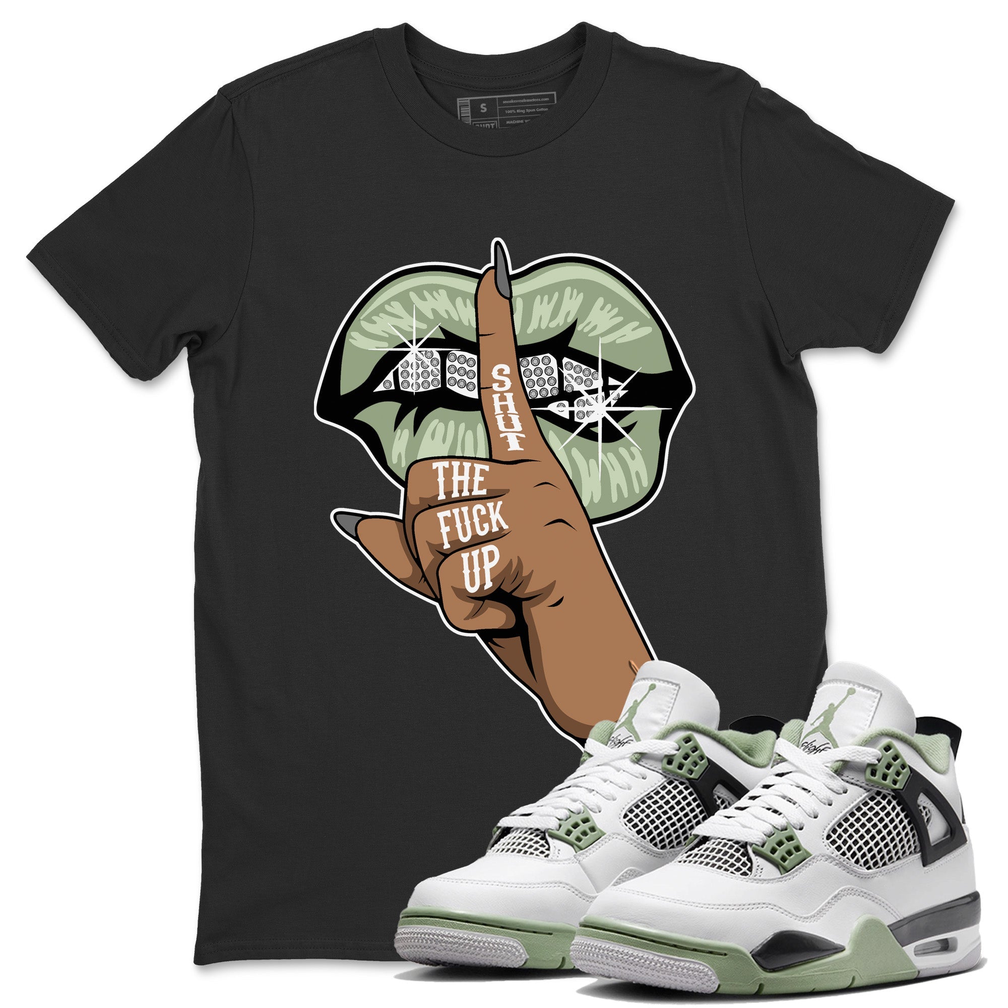 Lips Hand Unisex Tops - Air Jordan 4 Seafoam