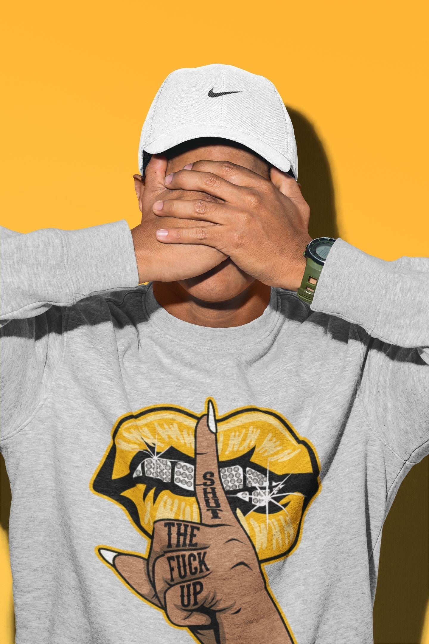 Lips Hand Unisex Tops - Dunk Championship Goldenrod