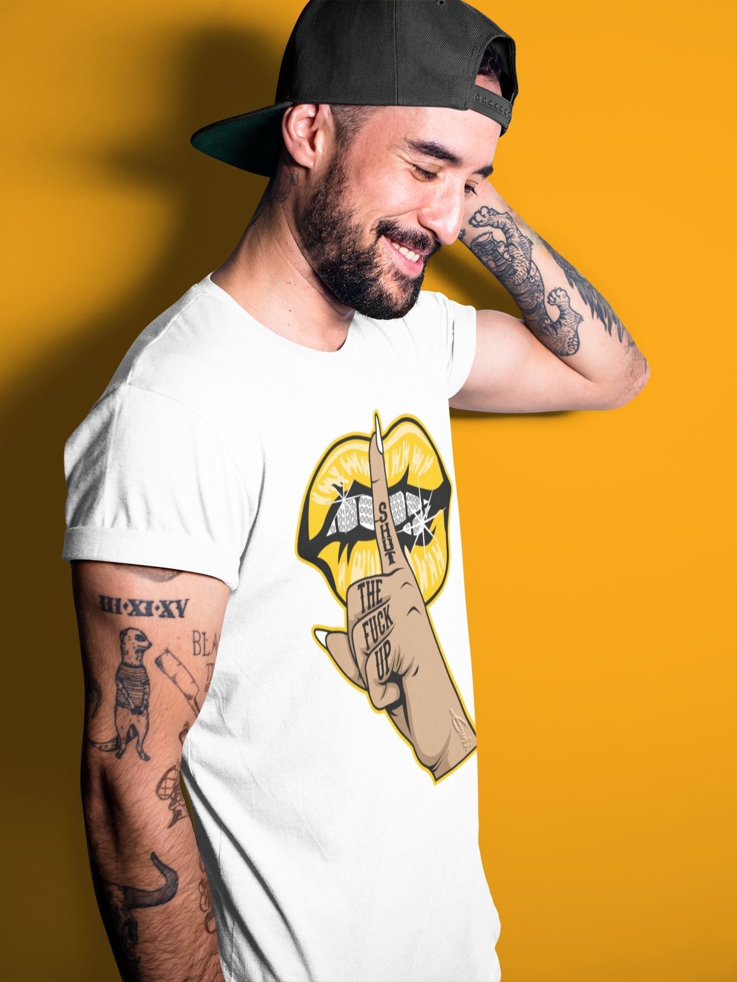 Lips Hand Unisex Tops - Dunk Championship Goldenrod