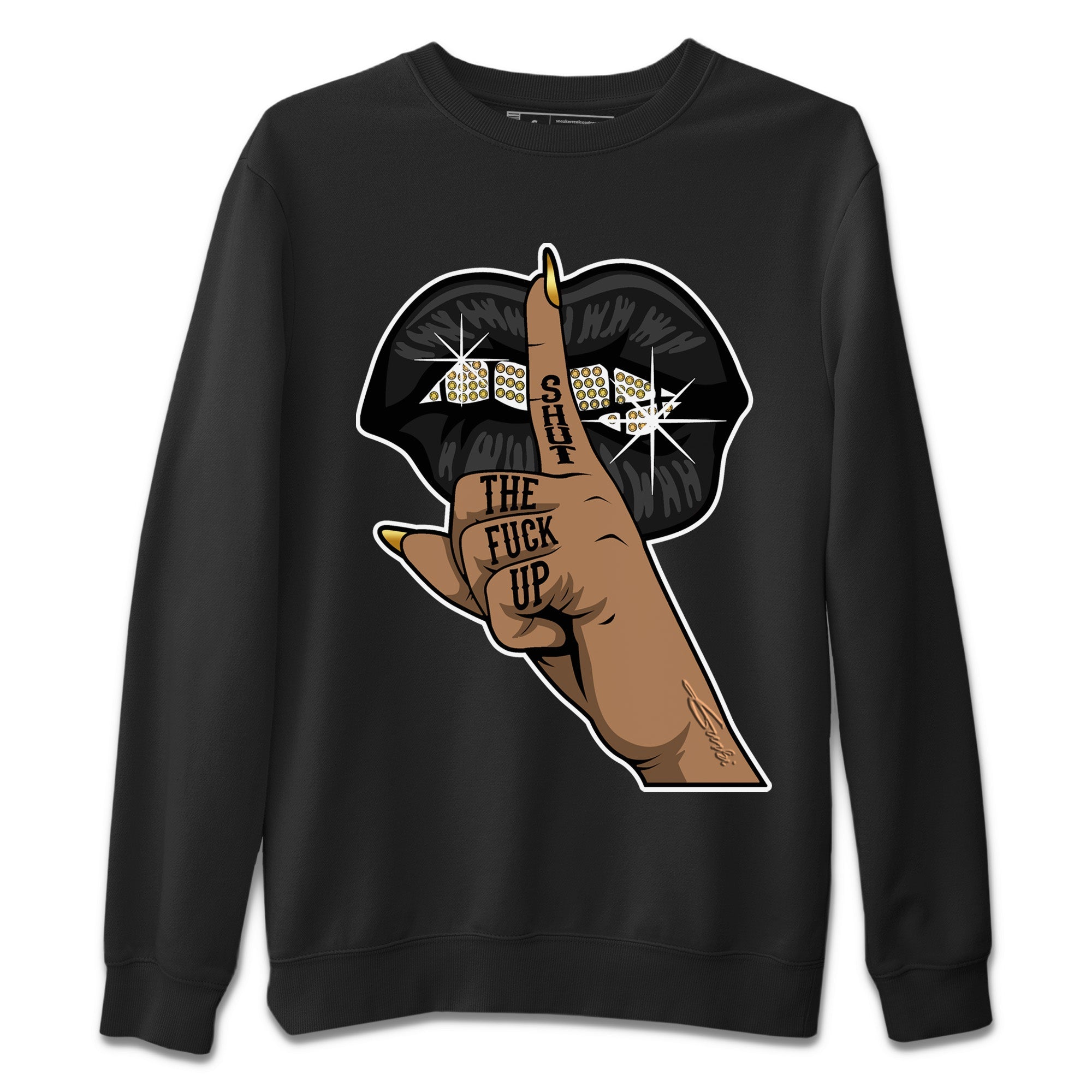 Lips Hand Unisex Tops - Air Jordan 12 Black Taxi