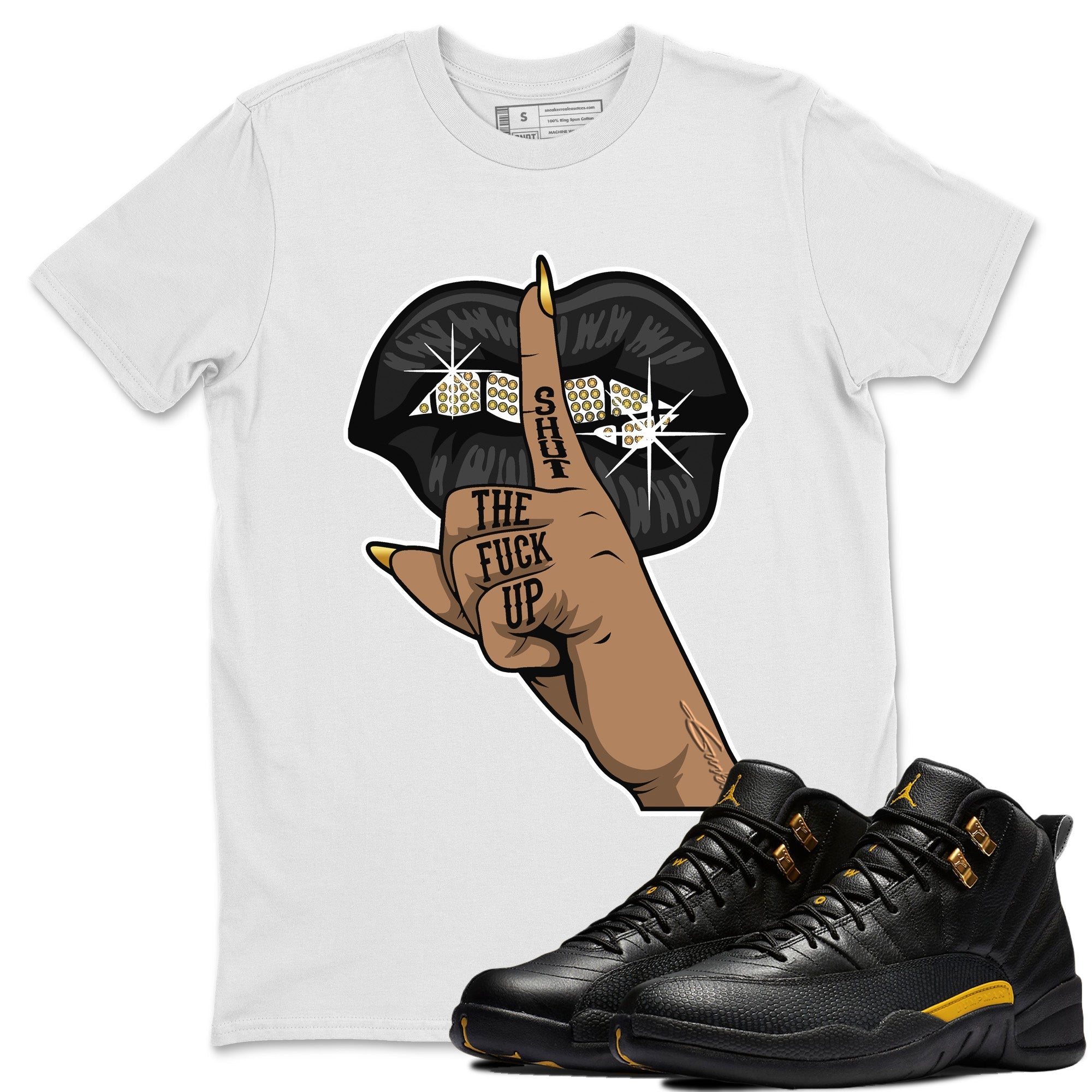 Lips Hand Unisex Tops - Air Jordan 12 Black Taxi