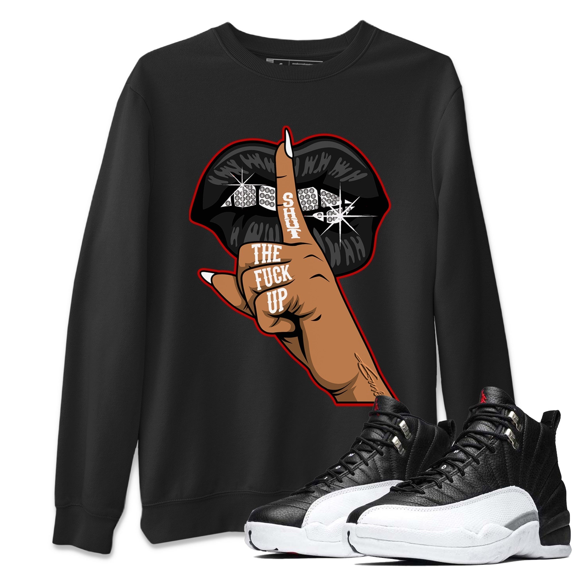 Lips Hand Unisex Tops - Air Jordan 12 Playoffs