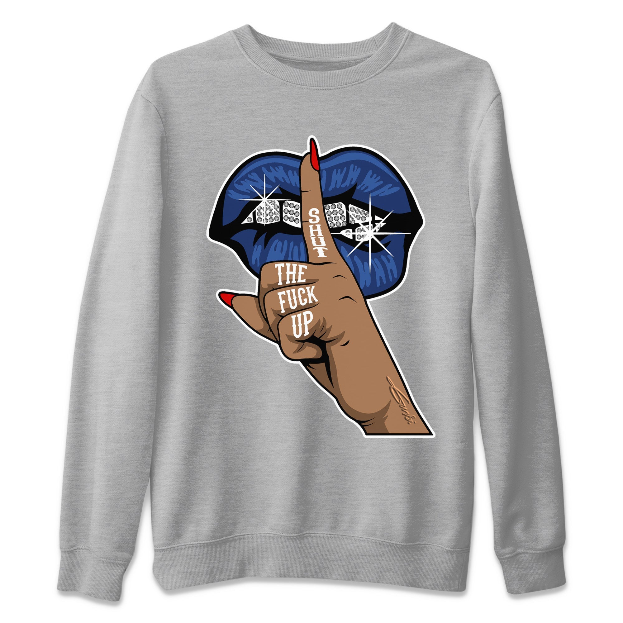 Lips Hand Unisex Tops - Air Jordan 13 French Blue