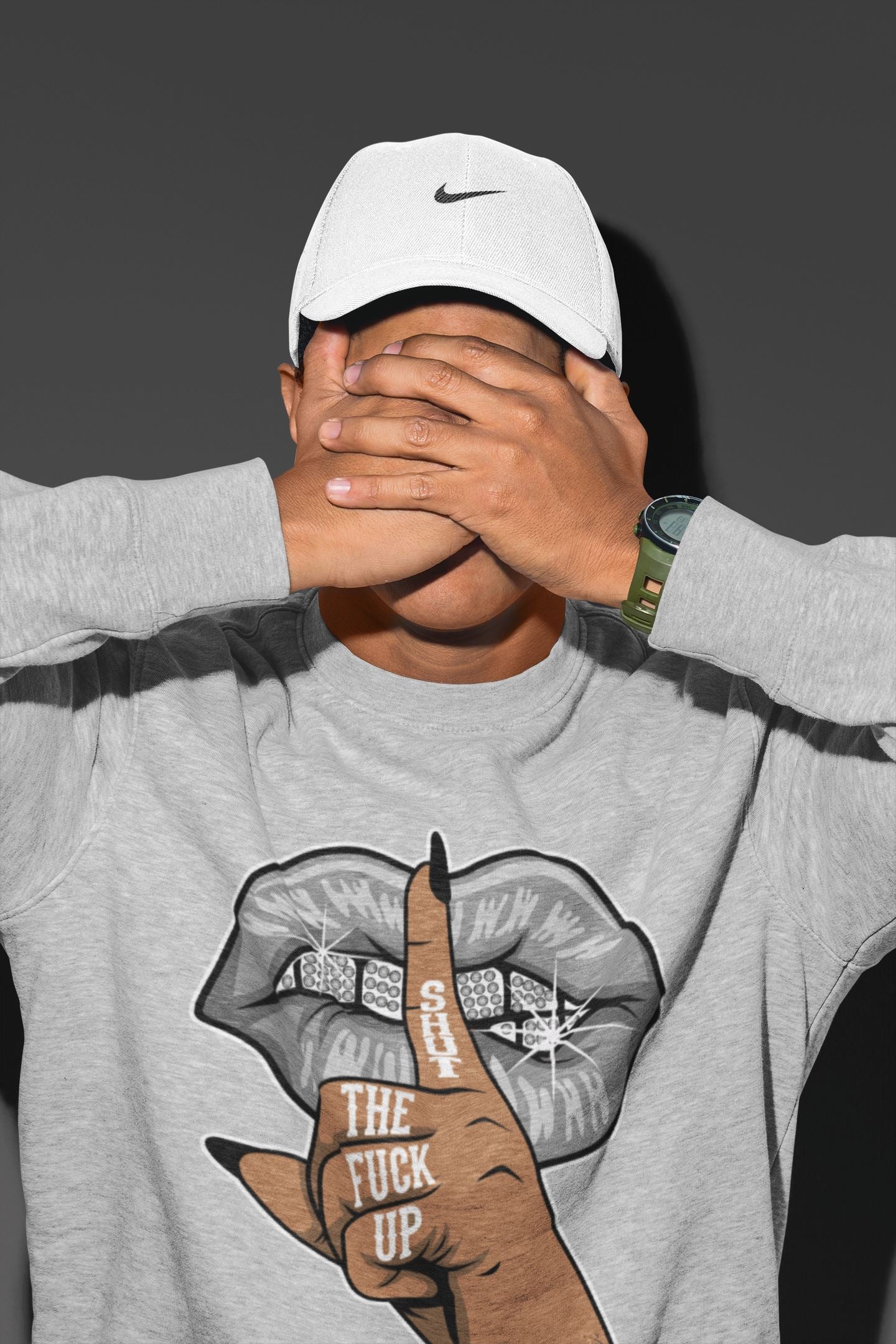 Lips Hand Unisex Tops - Air Jordan 4 Military Black